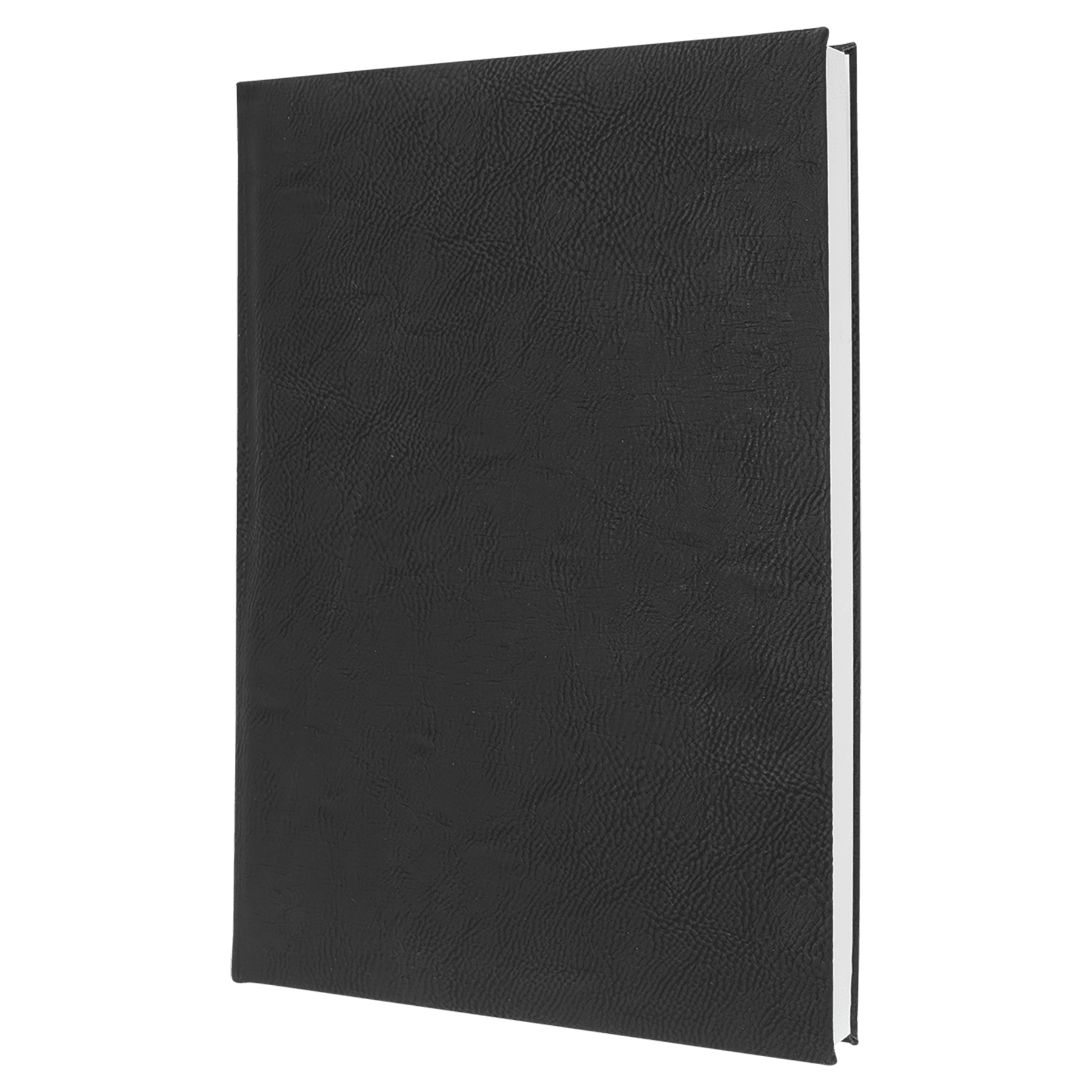 7" x 9.75" Black/Gold Leatherette Journal with Lined Notepad