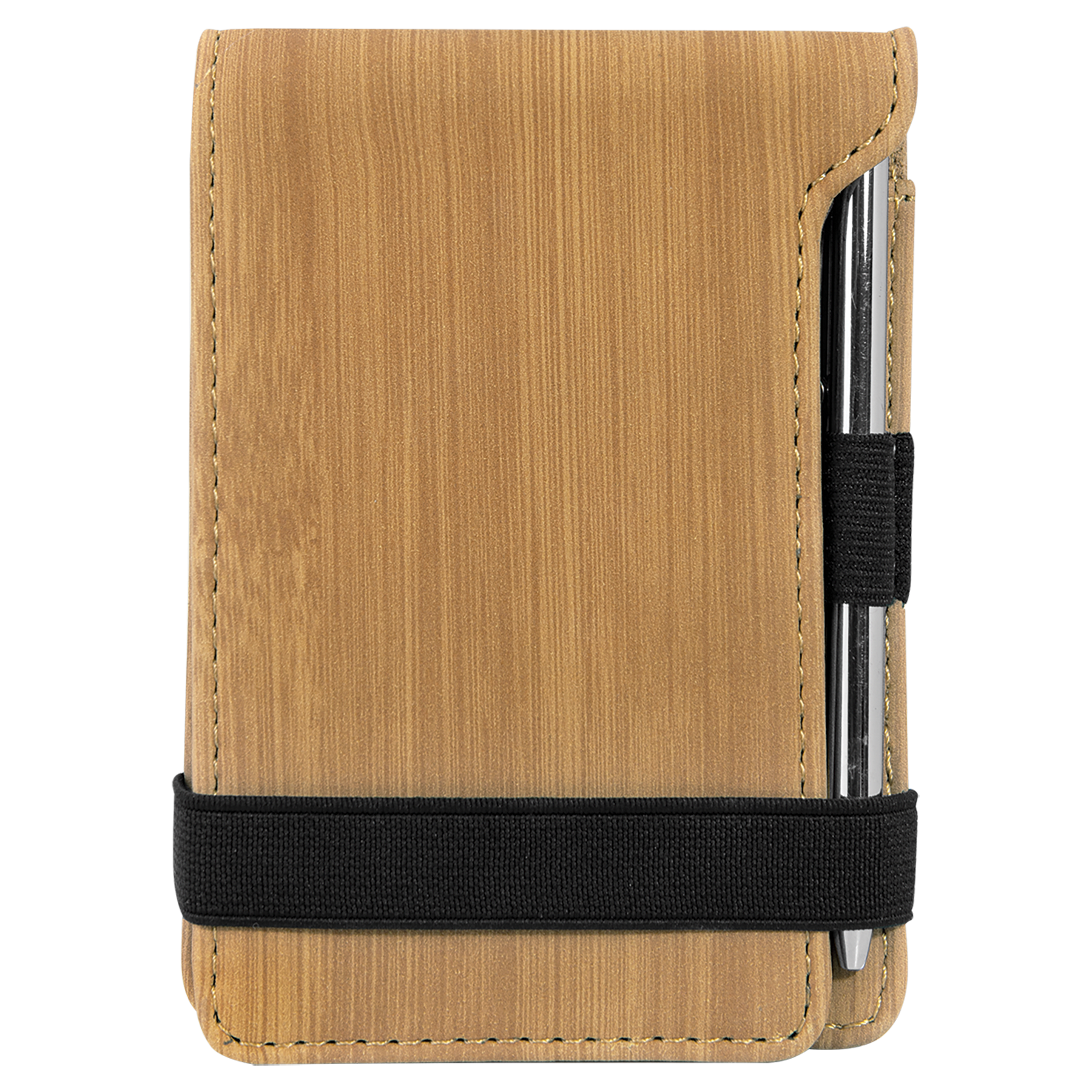 3.25" x 4.75" Bamboo Leatherette Mini Notepad with Pen