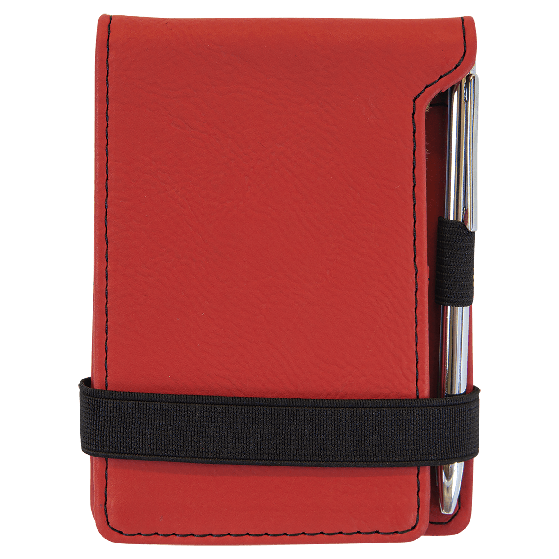 3.25" x 4.75" Red Leatherette Mini Notepad with Pen