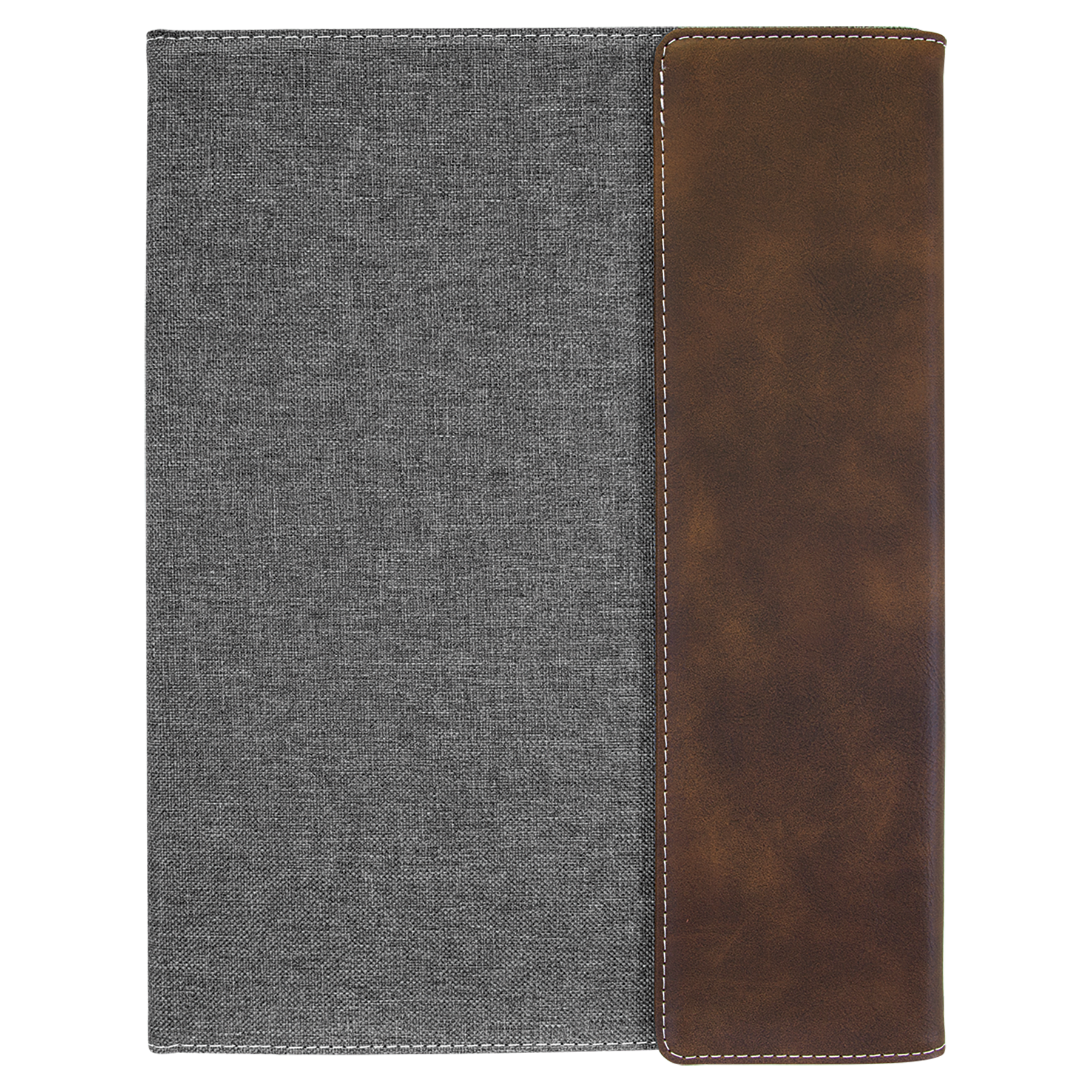 9.5"x12" Rustic/Silver Leatherette/Gray Canvas Portfolio