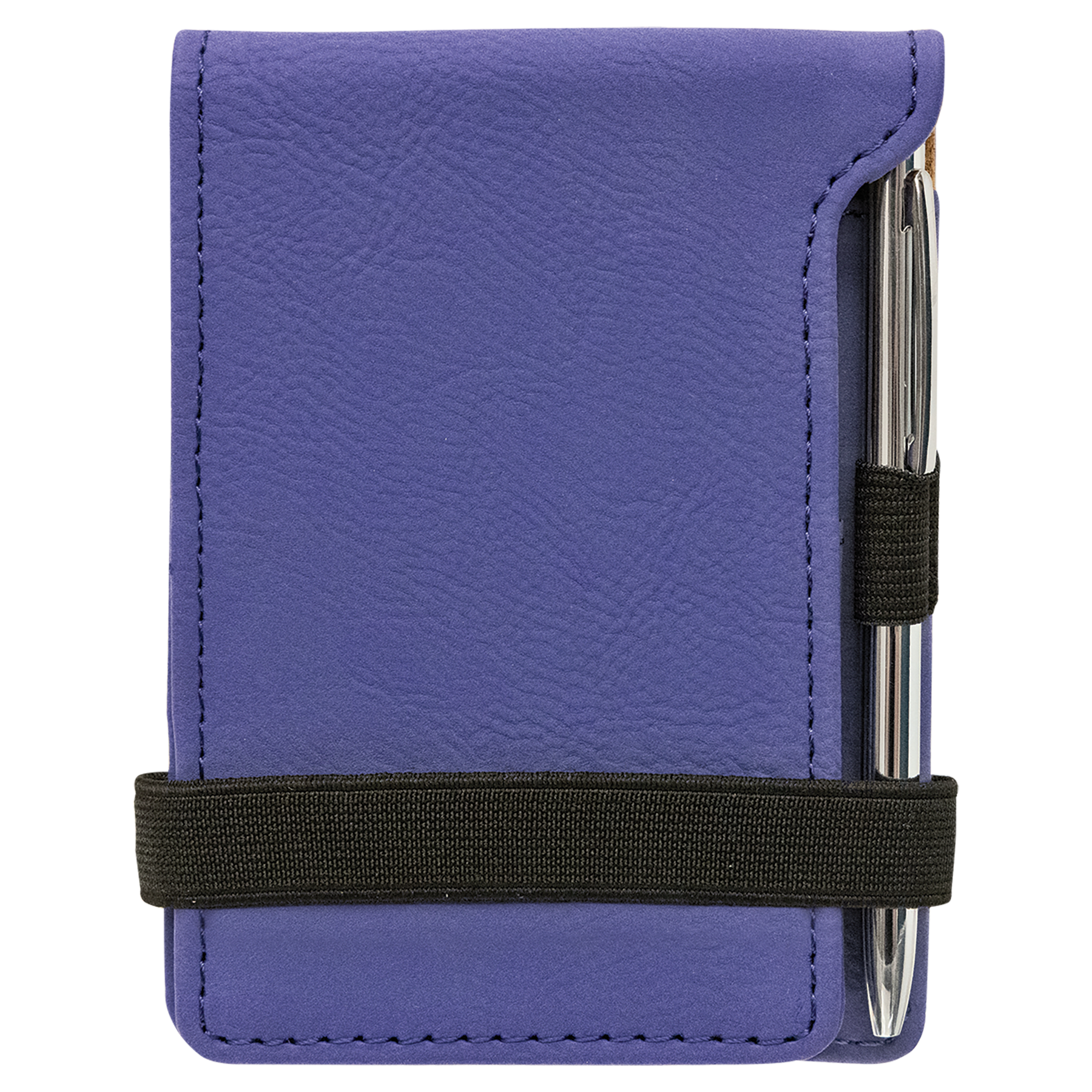 3.25" x 4.75" Purple Leatherette Mini Notepad with Pen