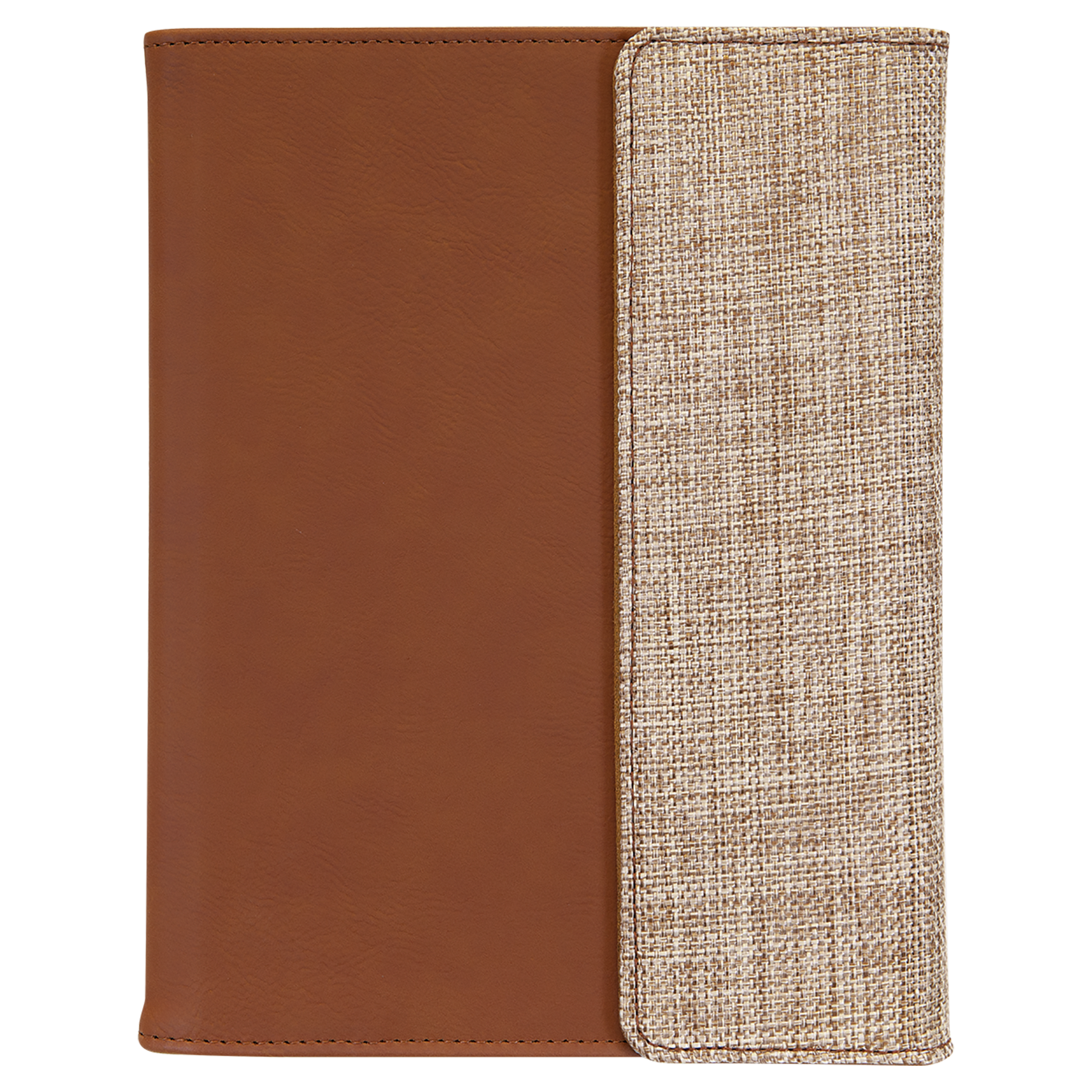 7" x 9" Rawhide Sublimatable Burlap Portfolio with Notepad