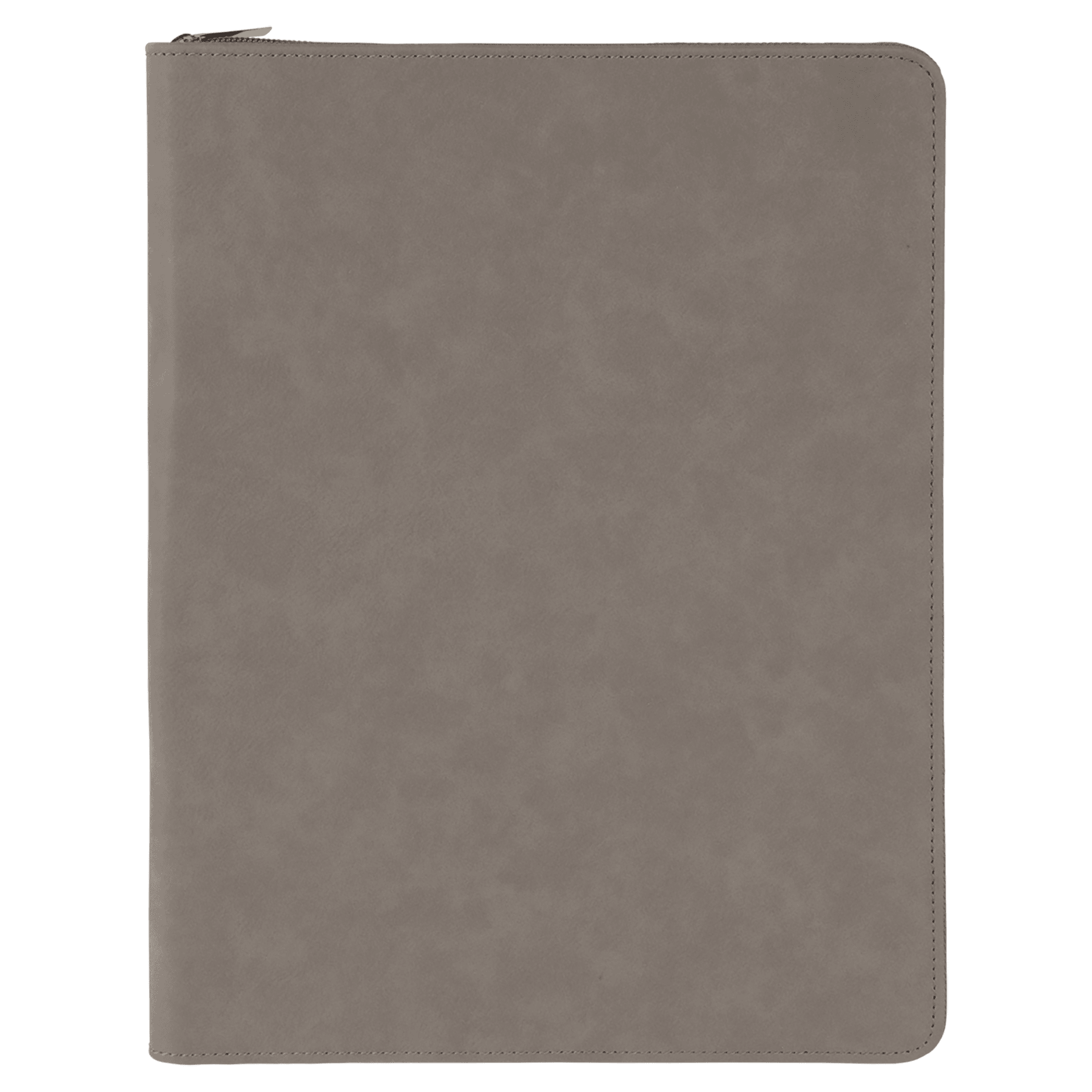 9.5" x 12" Gray w/Zipper Leatherette Portfolio w/Notepad