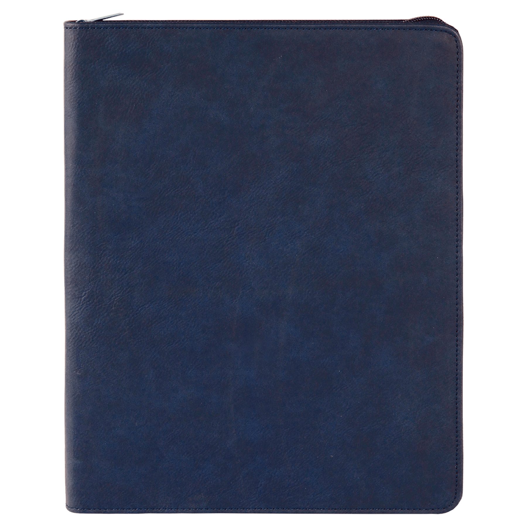 Blue/Black with Zipper Leatherette Portfolio with Notepad