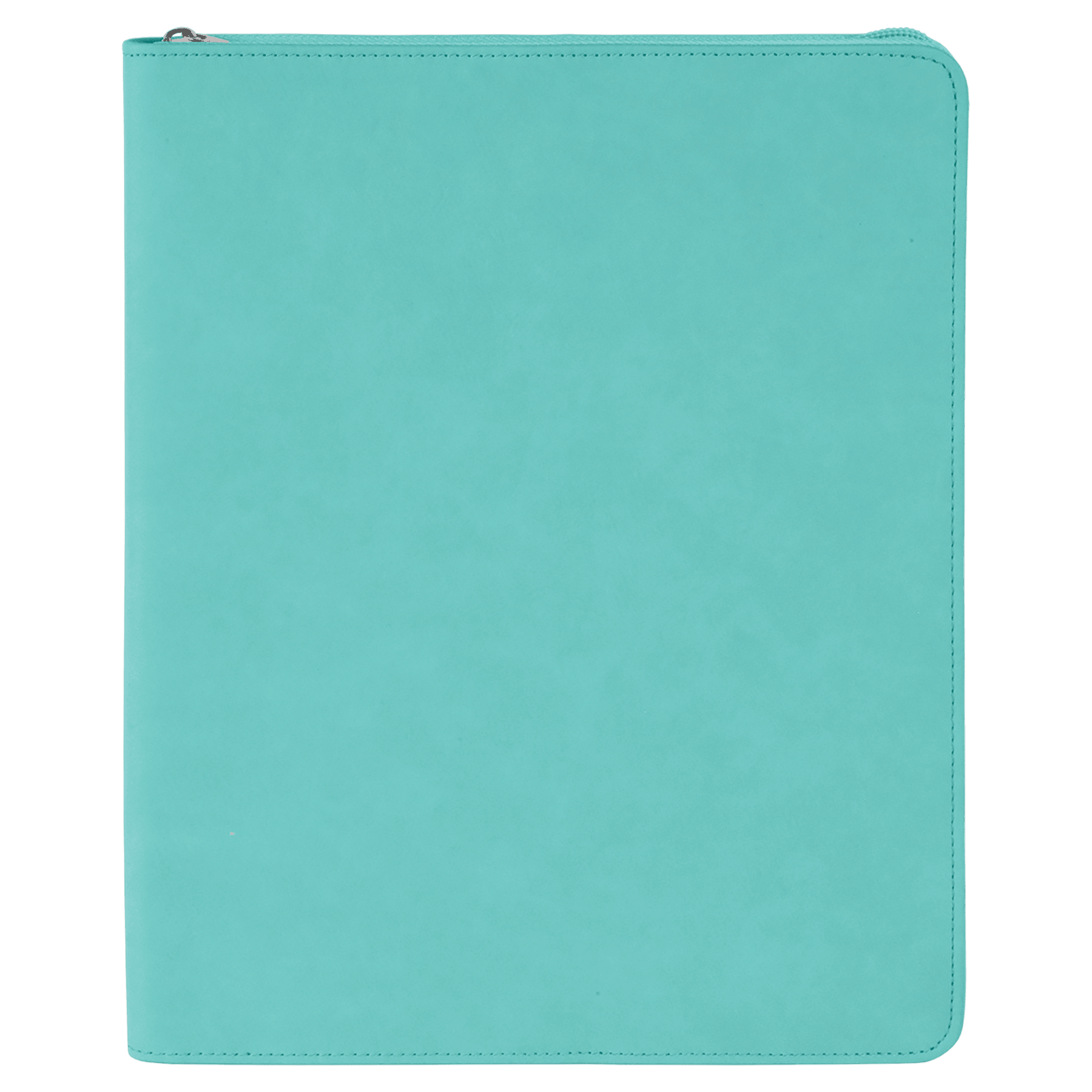 9.5" x 12" Teal w/Zipper Leatherette Portfolio w/Notepad