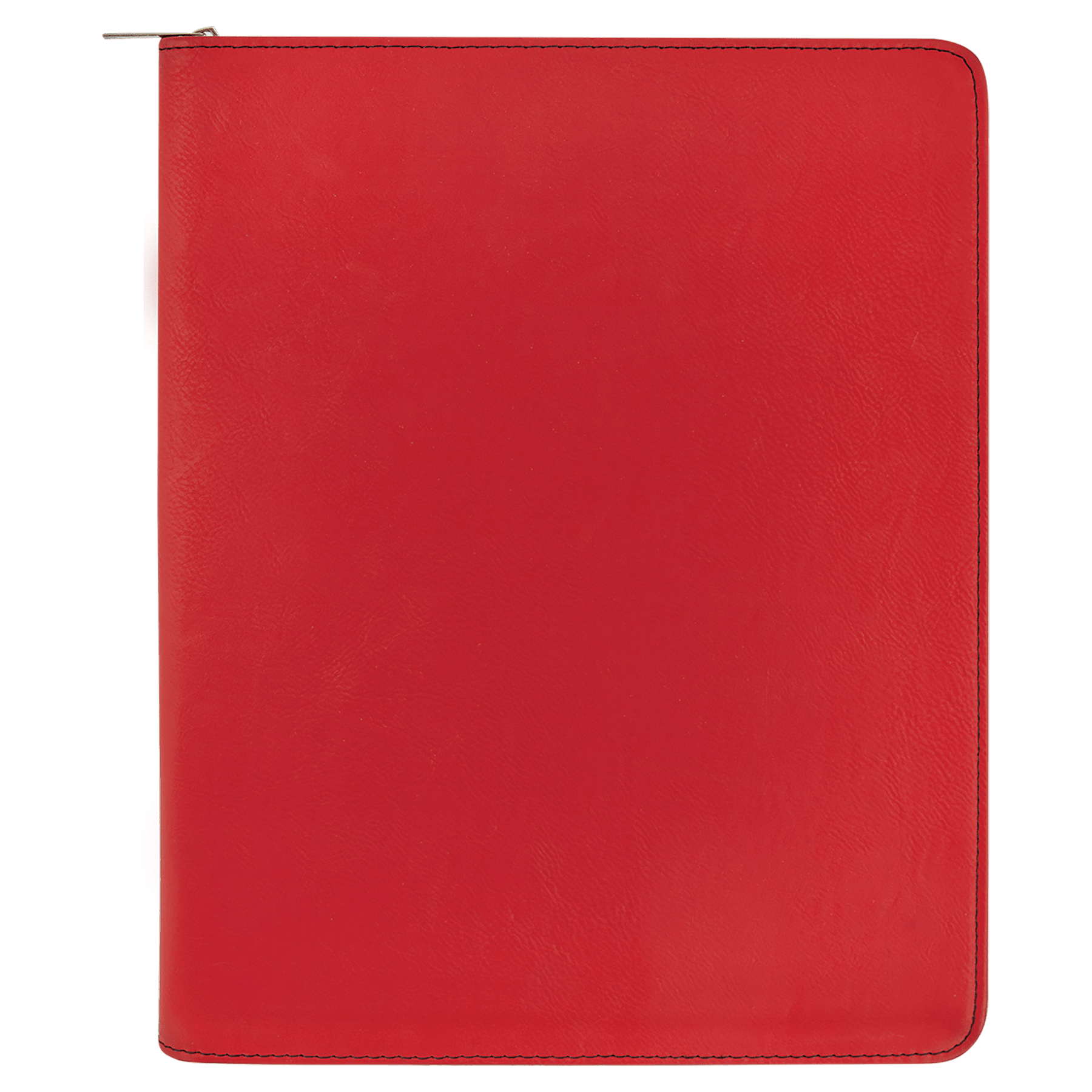 9.5" x 12" Red Leatherette Portfolio with Zipper and Notepad