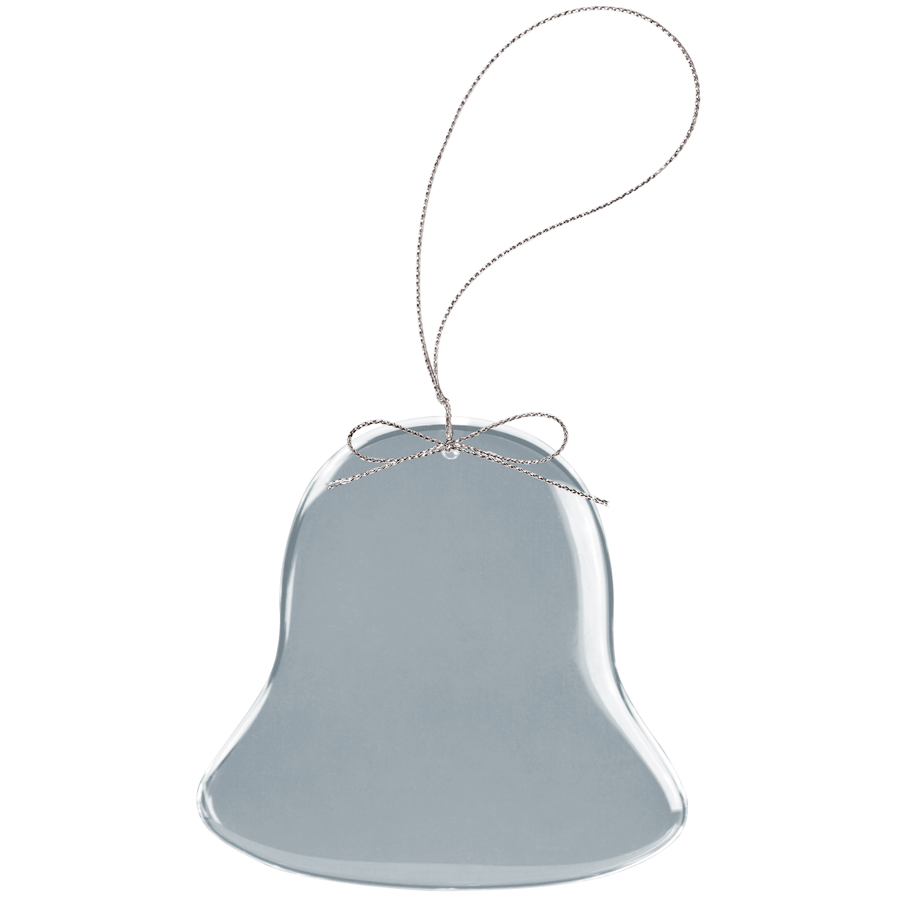 3" Clear Bell Glass Ornament with Silver String