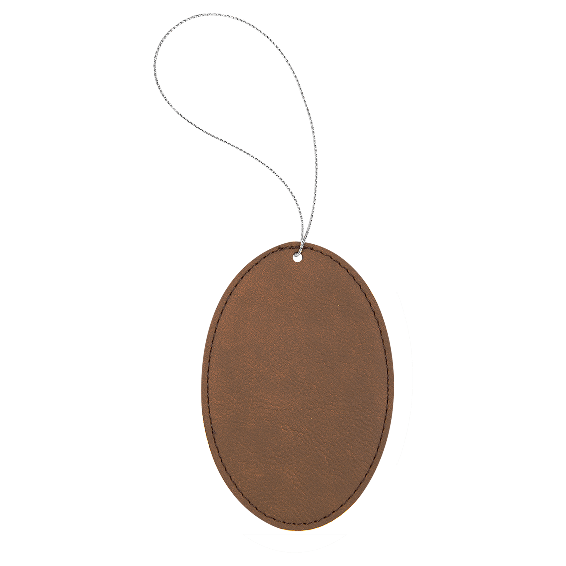 Leatherette Oval Ornament with String - OL03