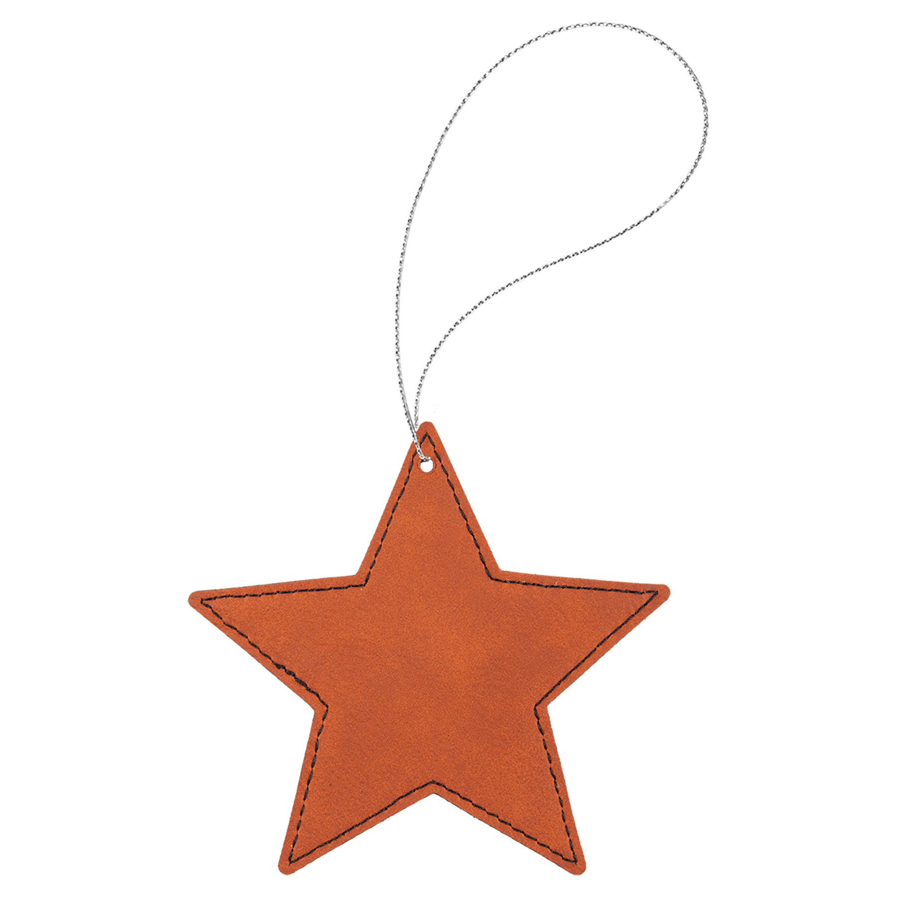 Leatherette Star Ornament with String - OL04