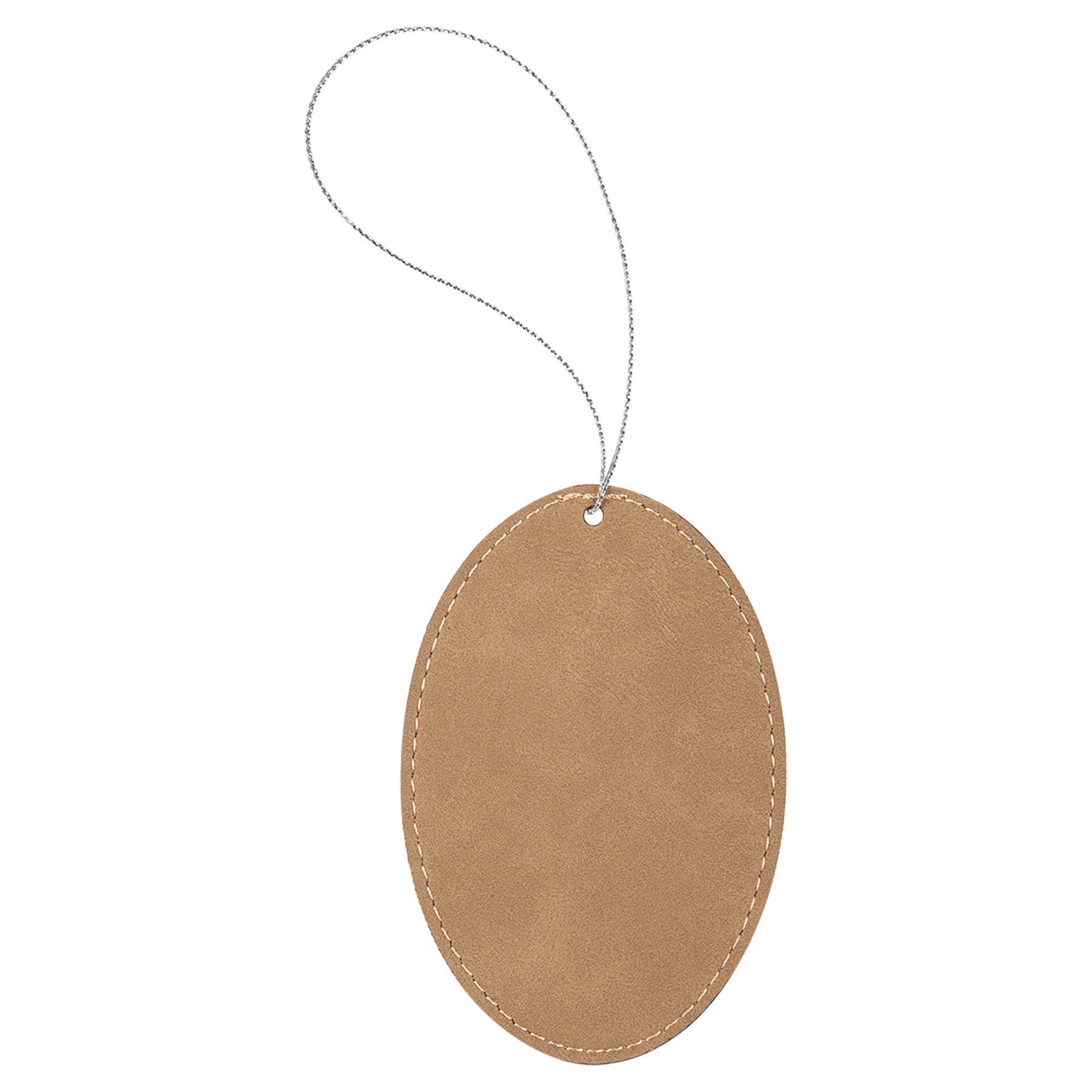 Leatherette Oval Ornament with String - OL03