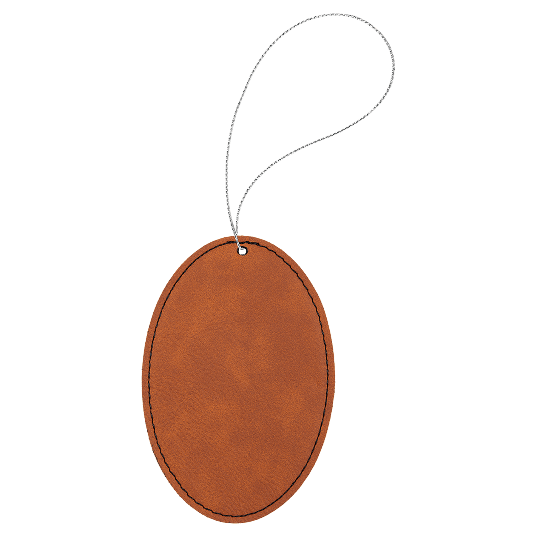 Leatherette Oval Ornament with String - OL03
