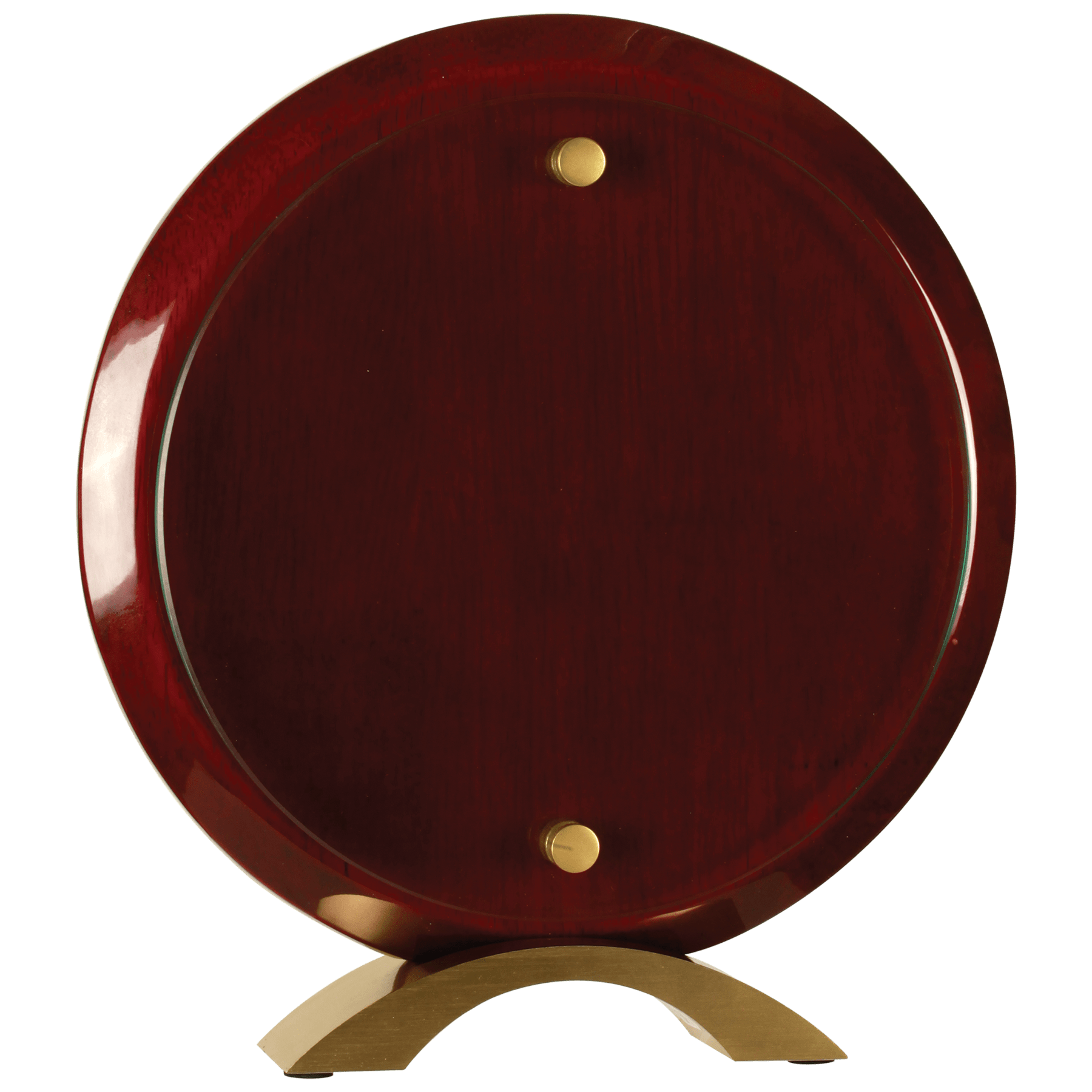 8.5" Round Rosewood Piano Finish Floating Jade Glass Standup
