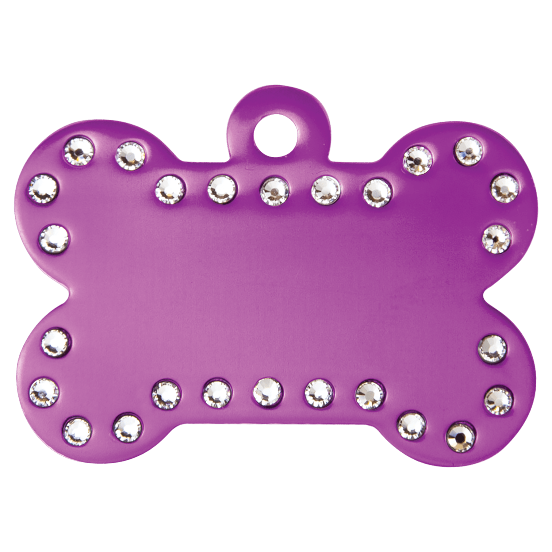 1.5" x 1" Purple Anodized Aluminum Swarovski Bling Bone