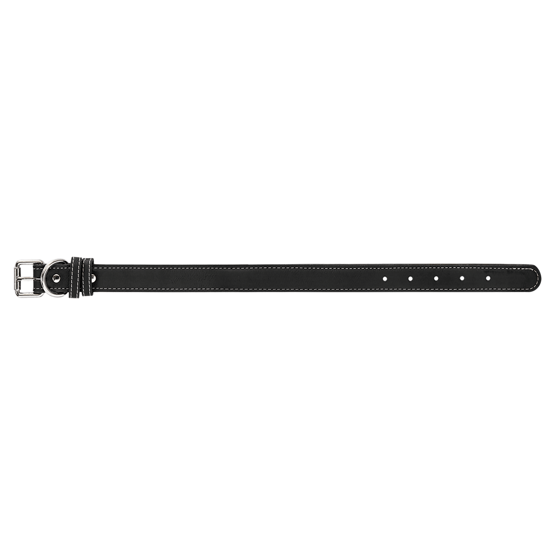 Small 15" x.75" Black/Silver Leatherette Dog Collar