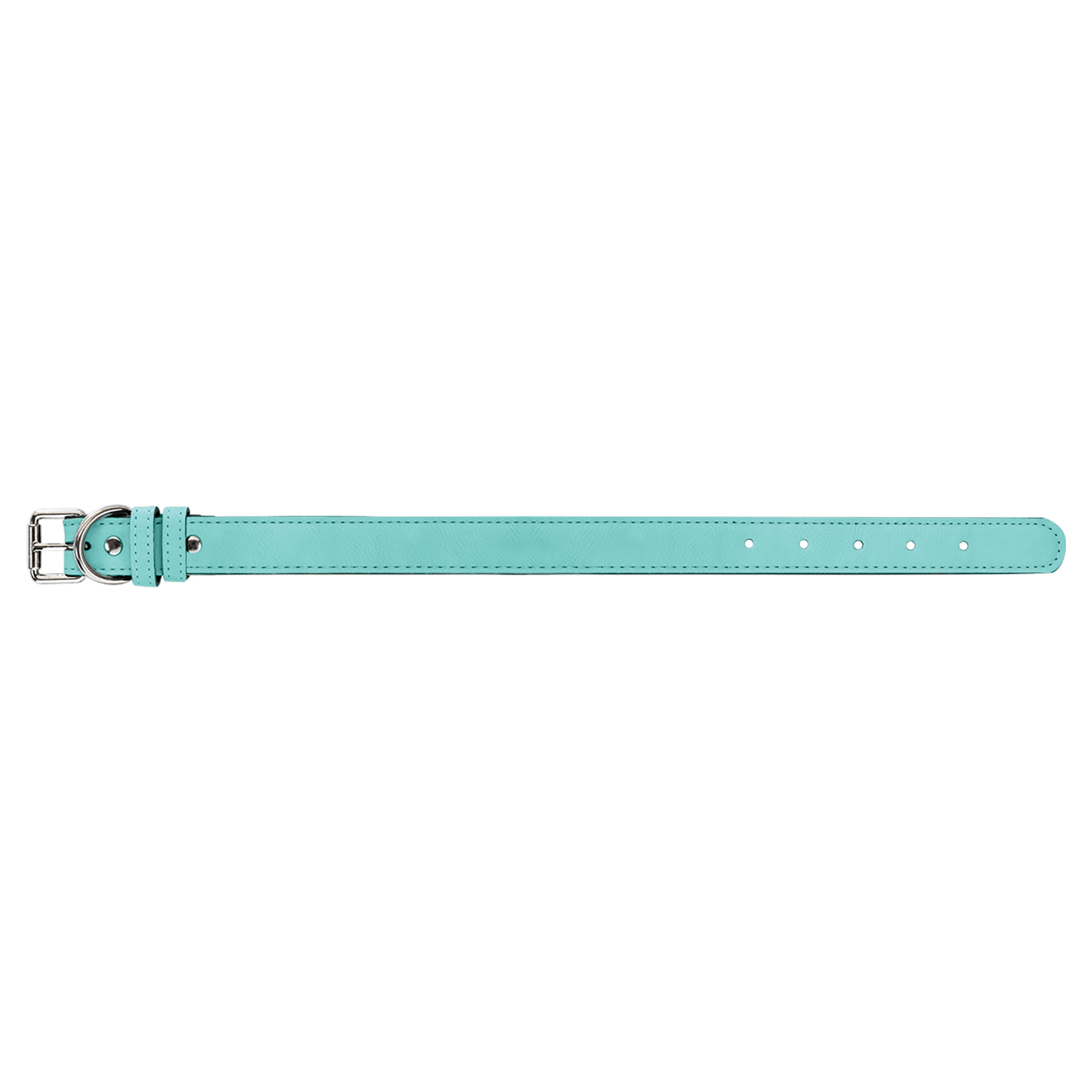 Medium 19" x 1" Teal Leatherette Dog Collar