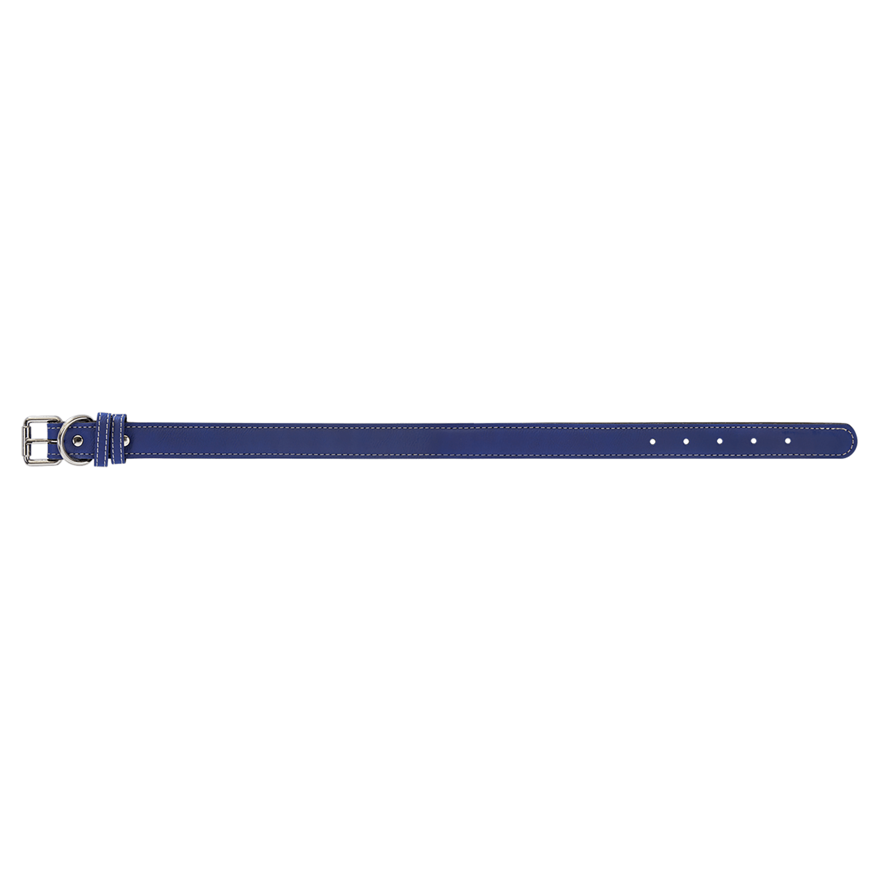 Large 23" x 1" Blue/Silver Leatherette Dog Collar
