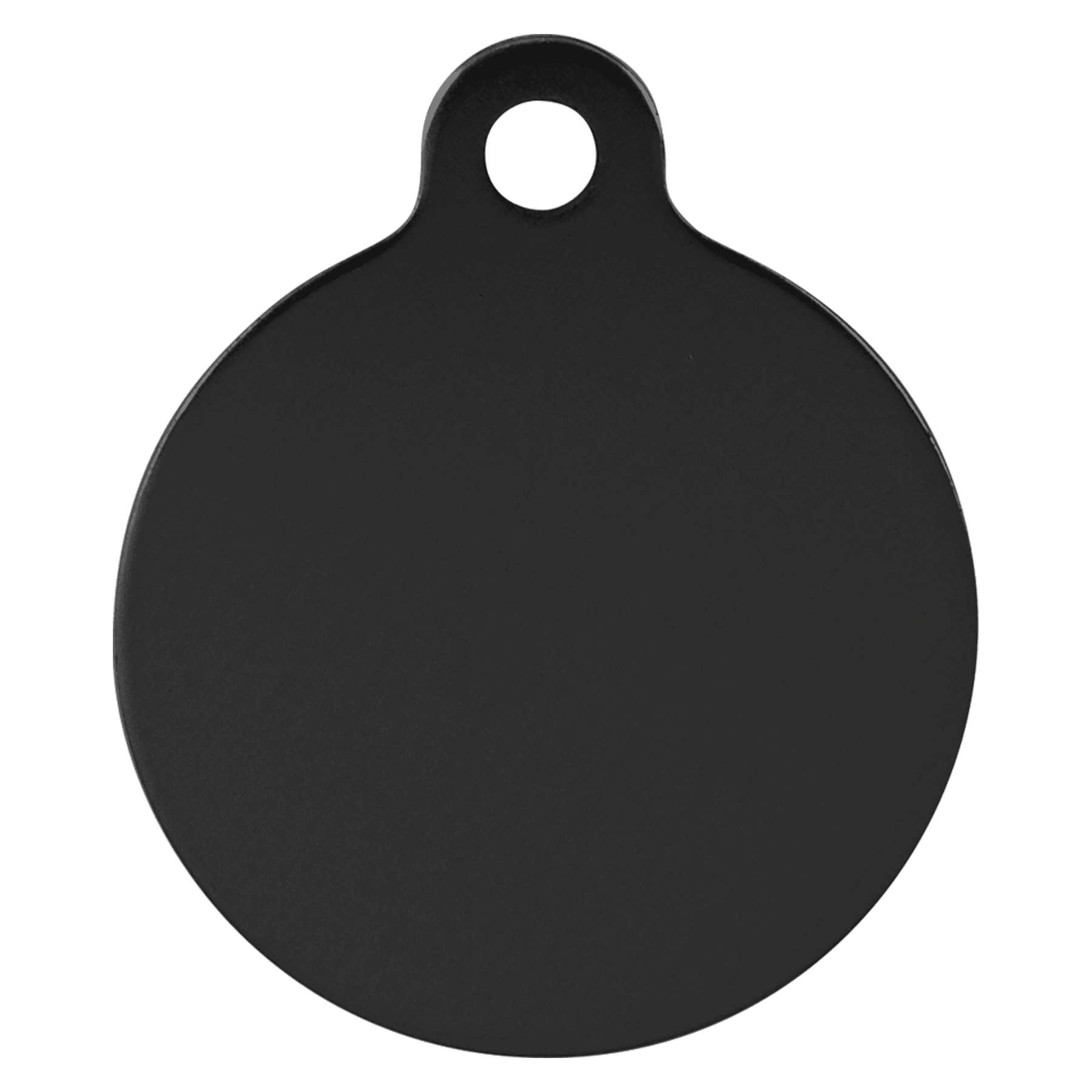 1" Black Anodized Aluminum Round Pet Tag with Tab