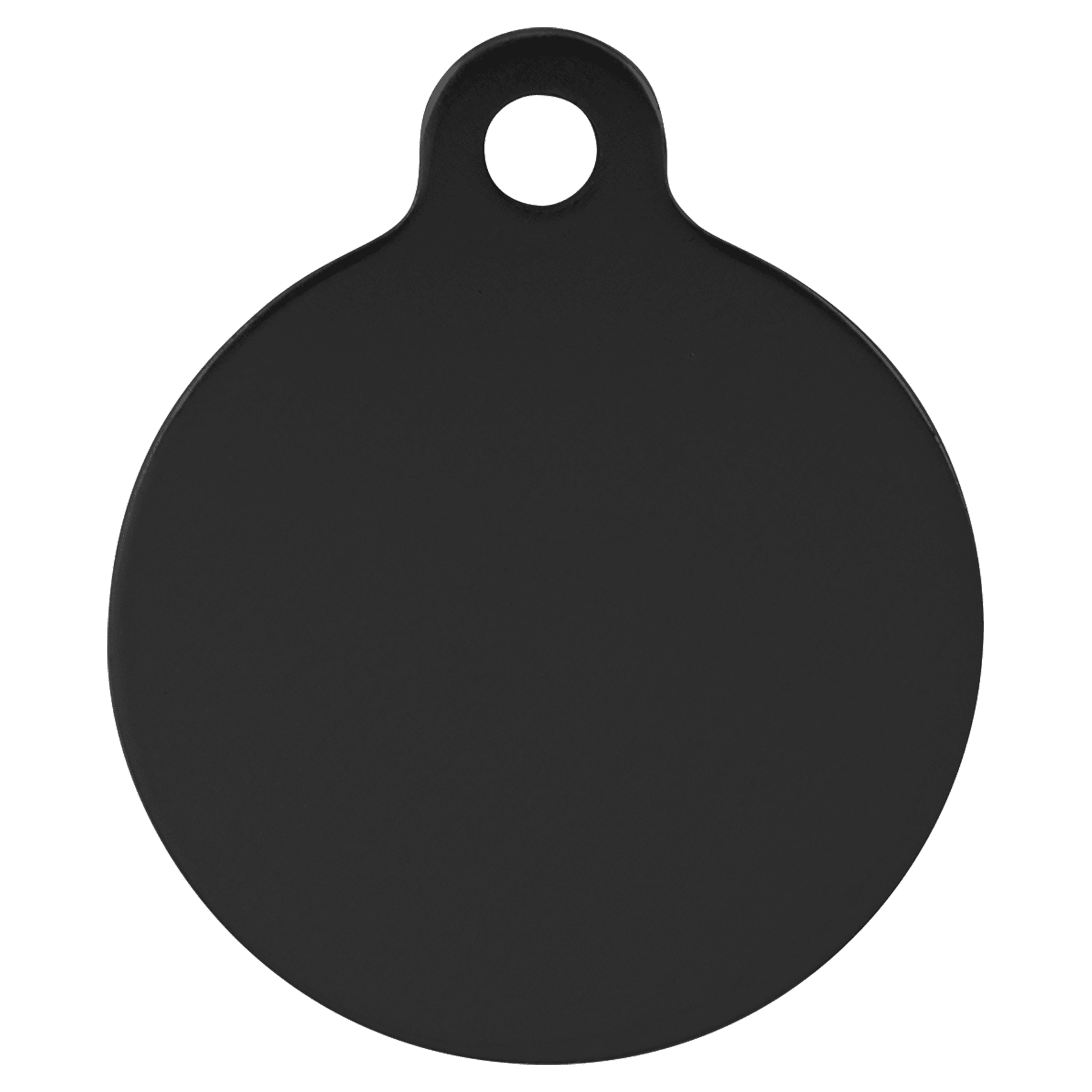1.25" Black Anodized Aluminum Round Pet Tag with Tab