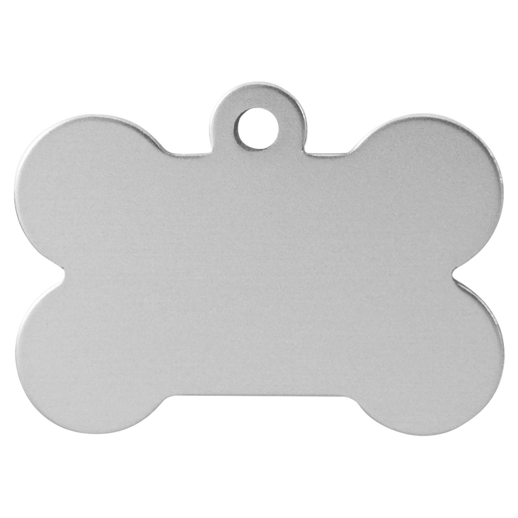 1.5" x 1" Silver Anodized Aluminum Bone Pet Tag
