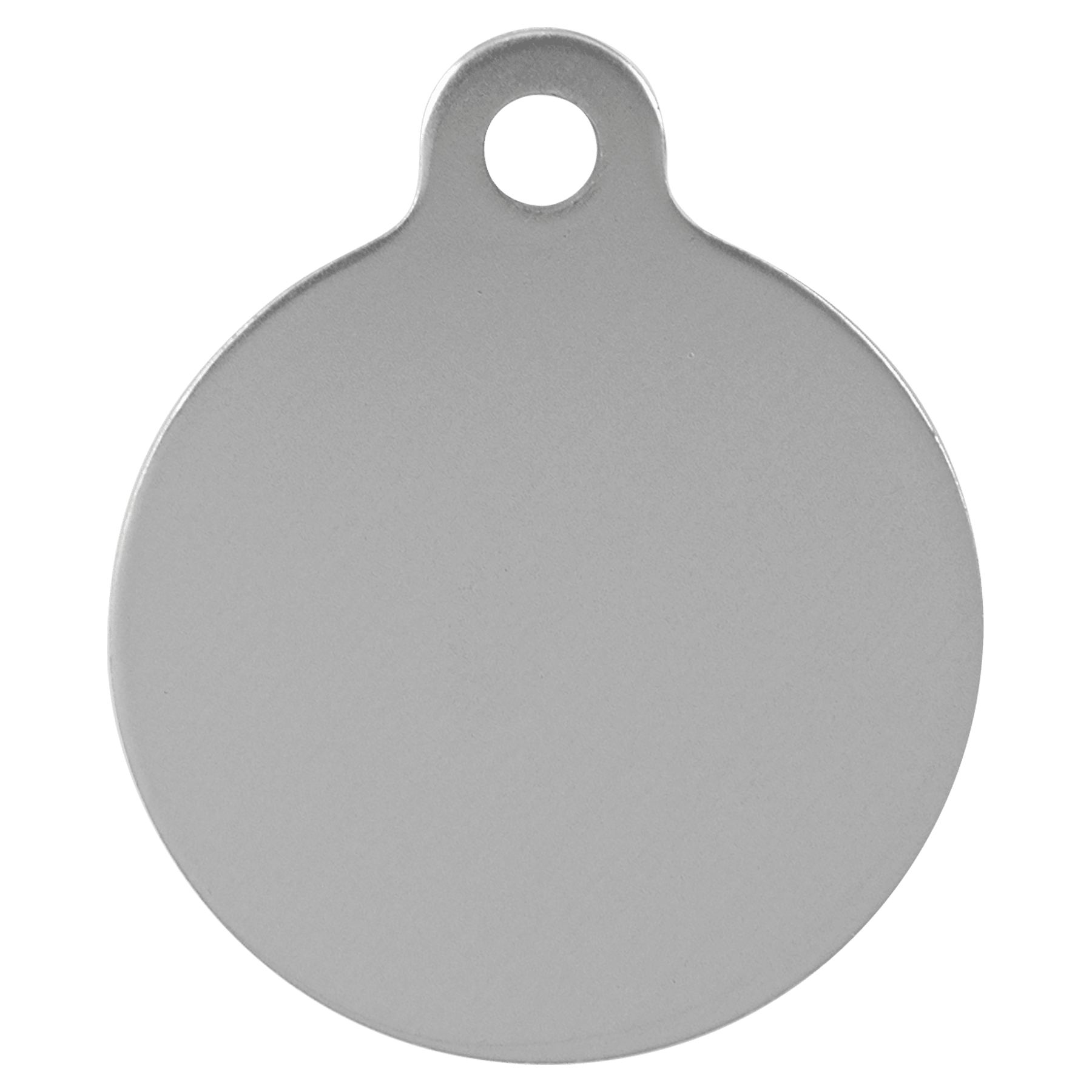 1.25" Silver Anodized Aluminum Round Pet Tag with Tab