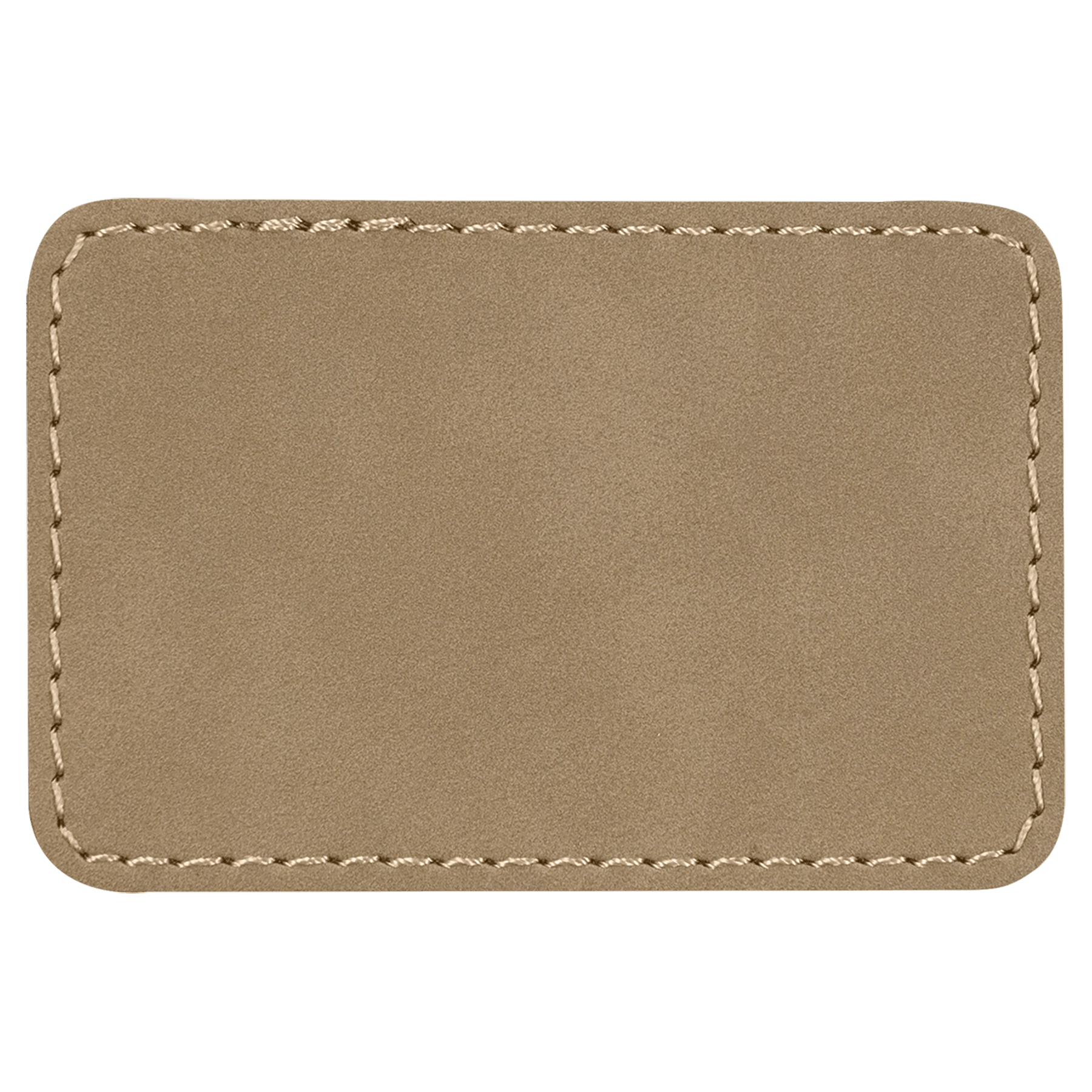 3" x 2" Rectangle Light Brown Leatherette Patch w/Adhesive
