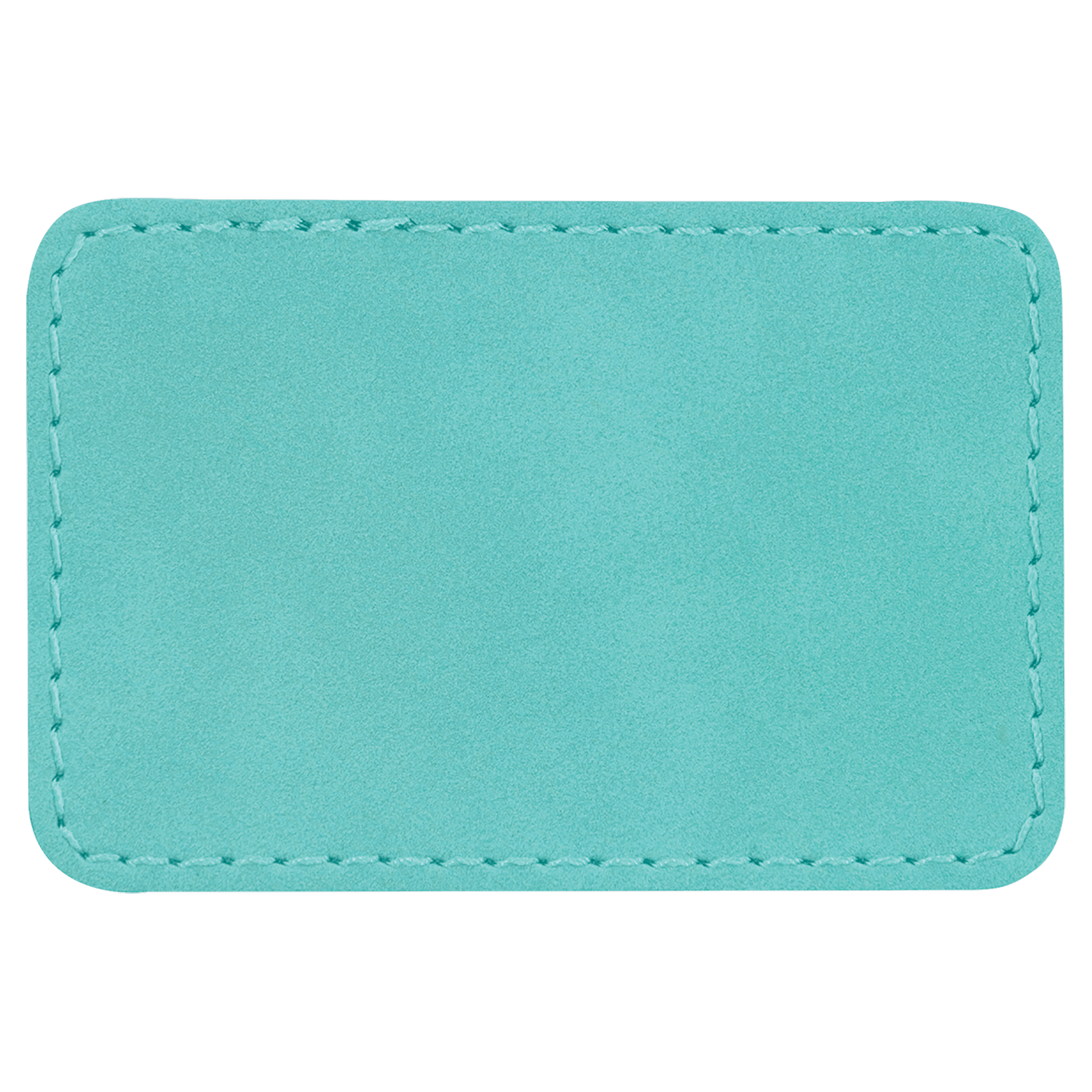 3" x 2" Rectangle Teal Leatherette Patch with Adhesive
