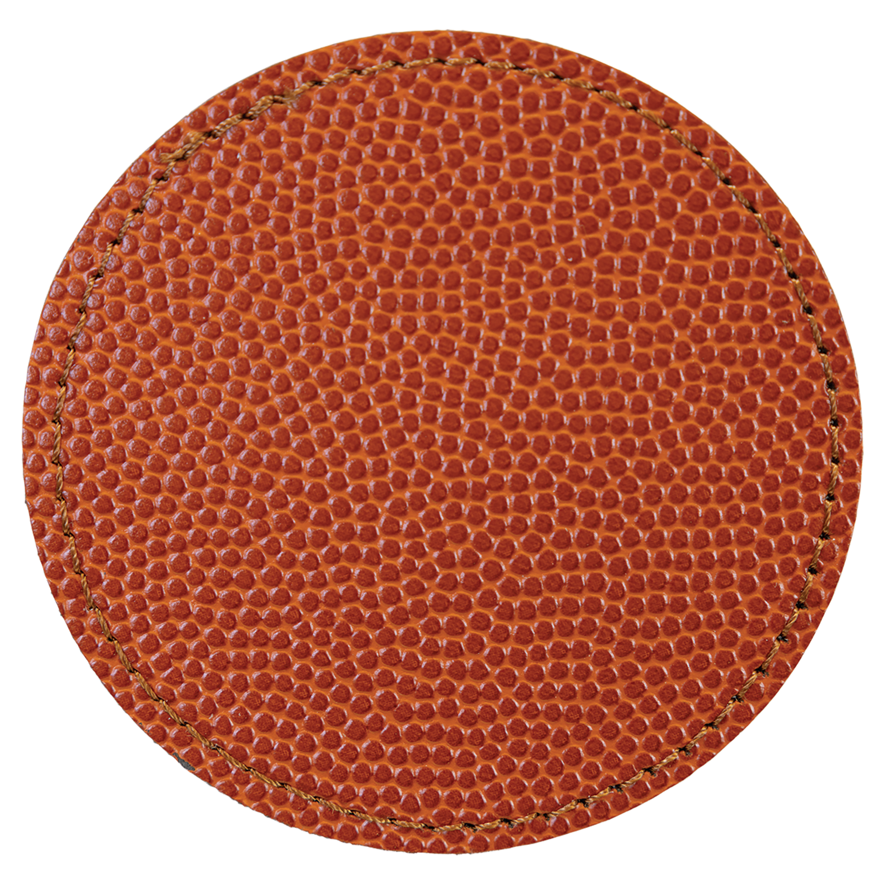 3" Round Basketball Leatherette Patch with Adhesive