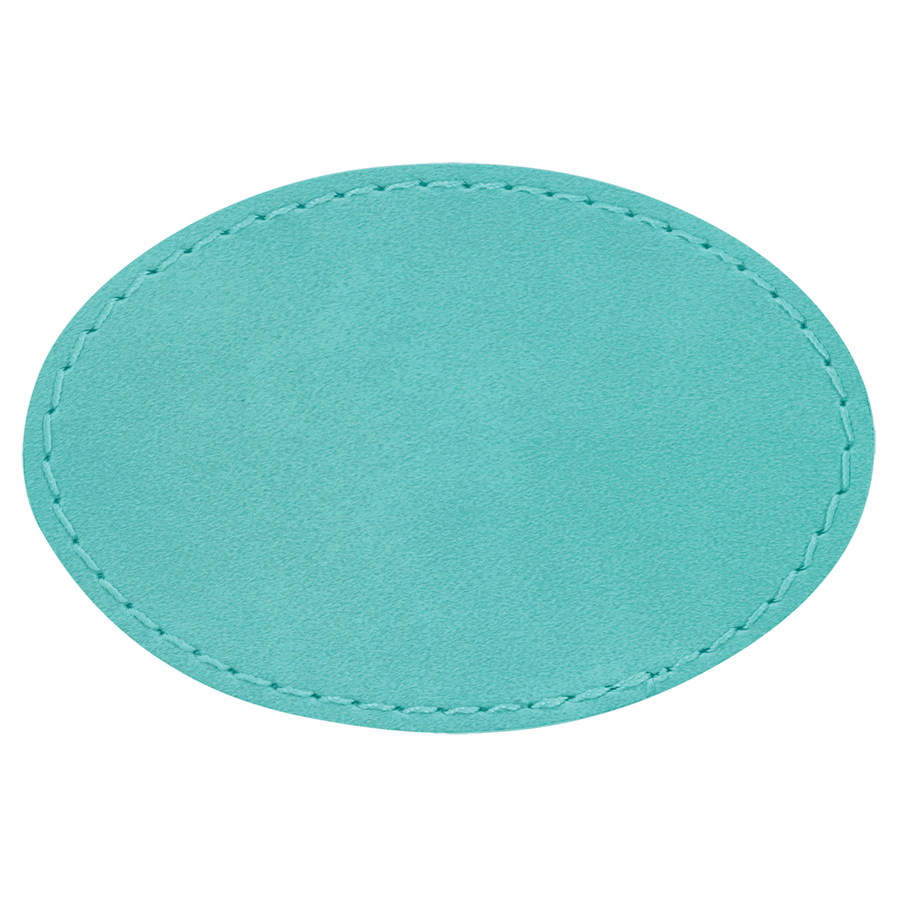 3" x 2" Oval Teal Leatherette Patch with Adhesive
