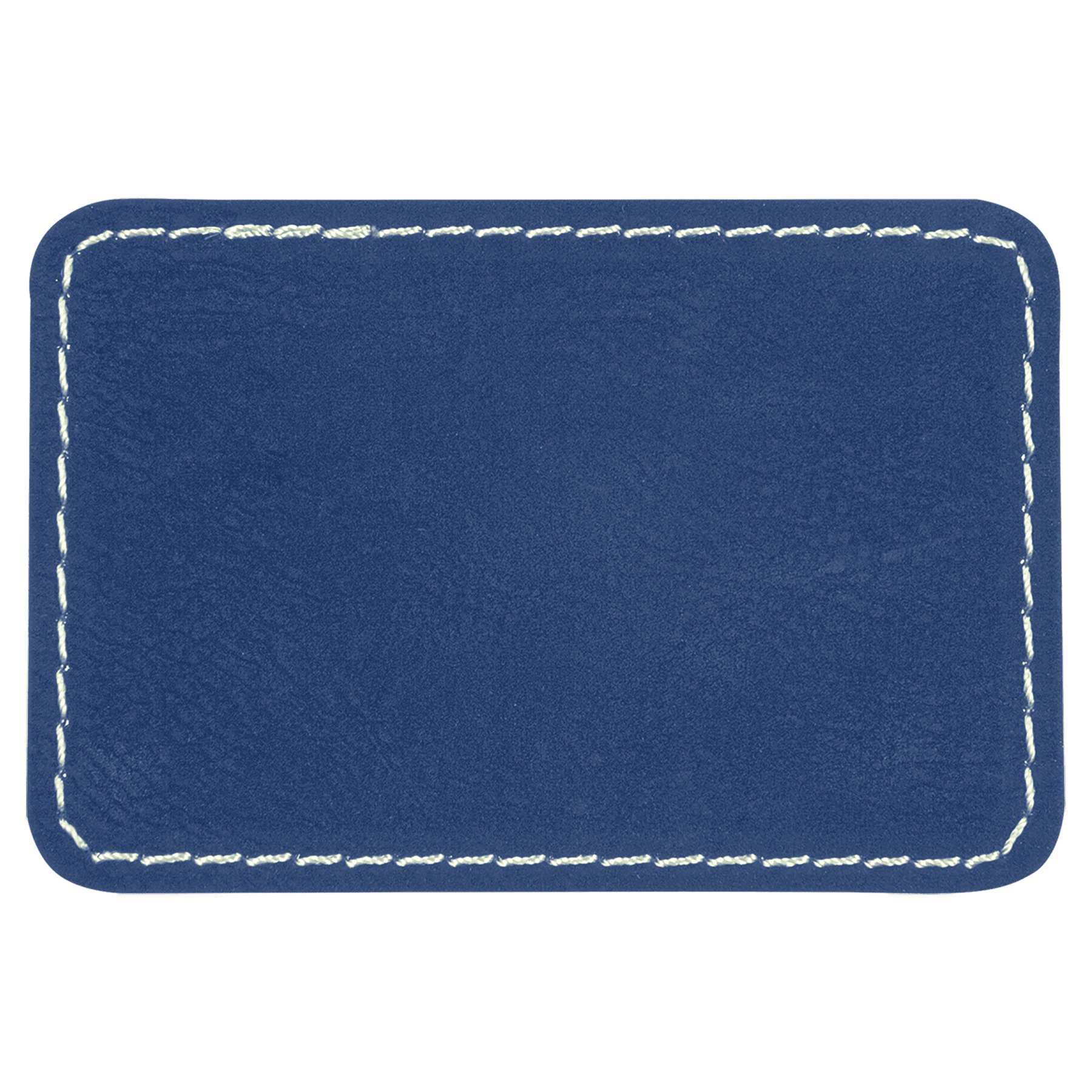 3" x 2" Rectangle Blue/Silver Leatherette Patch w/Adhesive