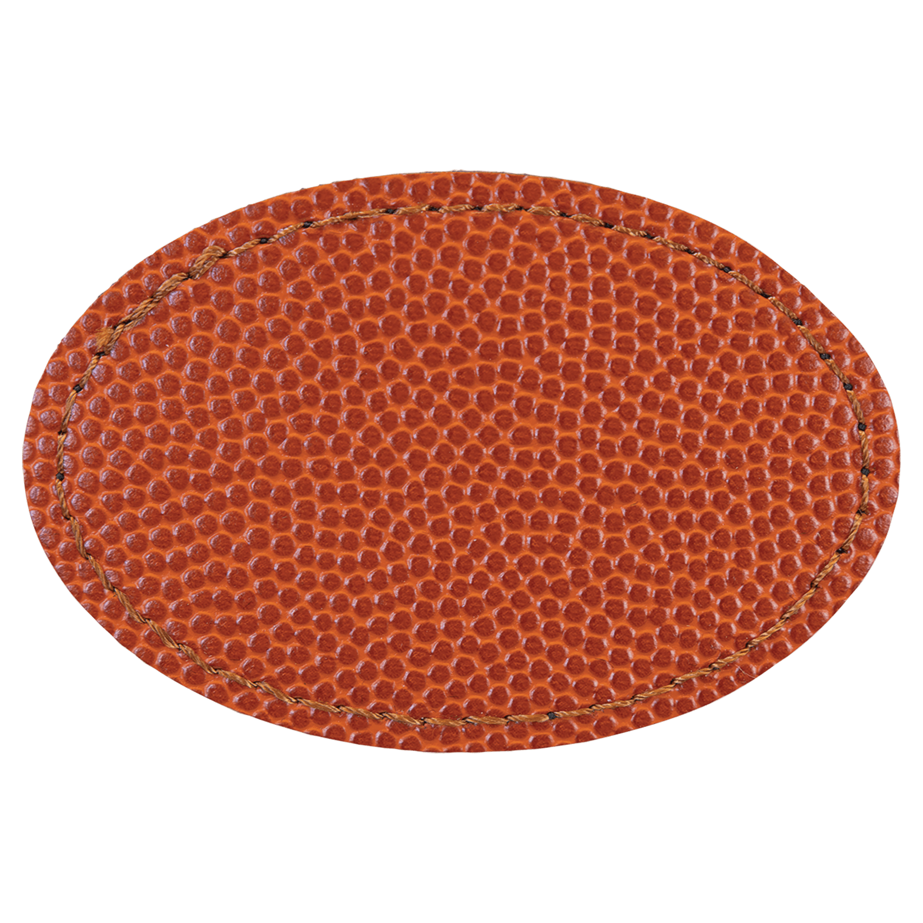 3" x 2" Oval Basketball Leatherette Patch with Adhesive