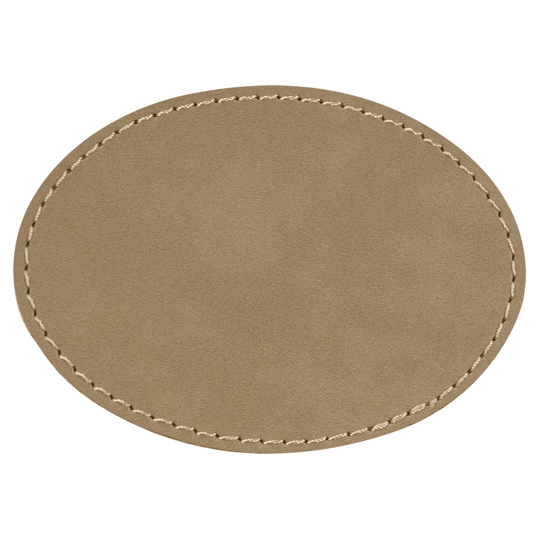 3.5" x 2.5" Oval Light Brown Leatherette Patch with Adhesive