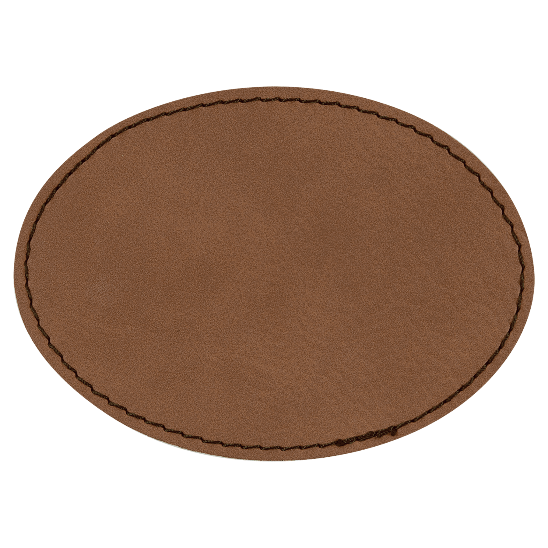 3.5" x 2.5" Oval Dark Brown Leatherette Patch with Adhesive