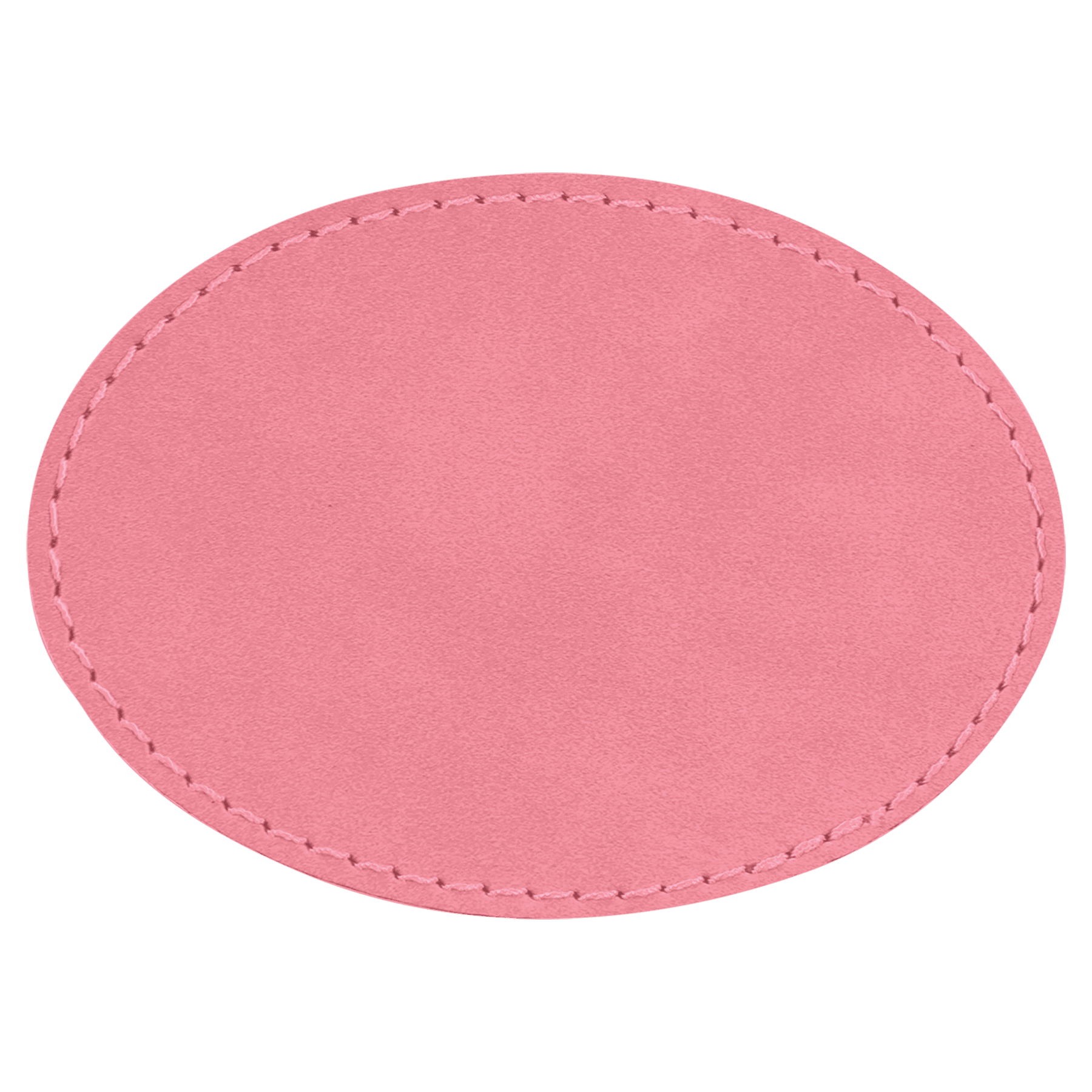 3.5" x 2.5" Oval Pink Leatherette Patch with Adhesive