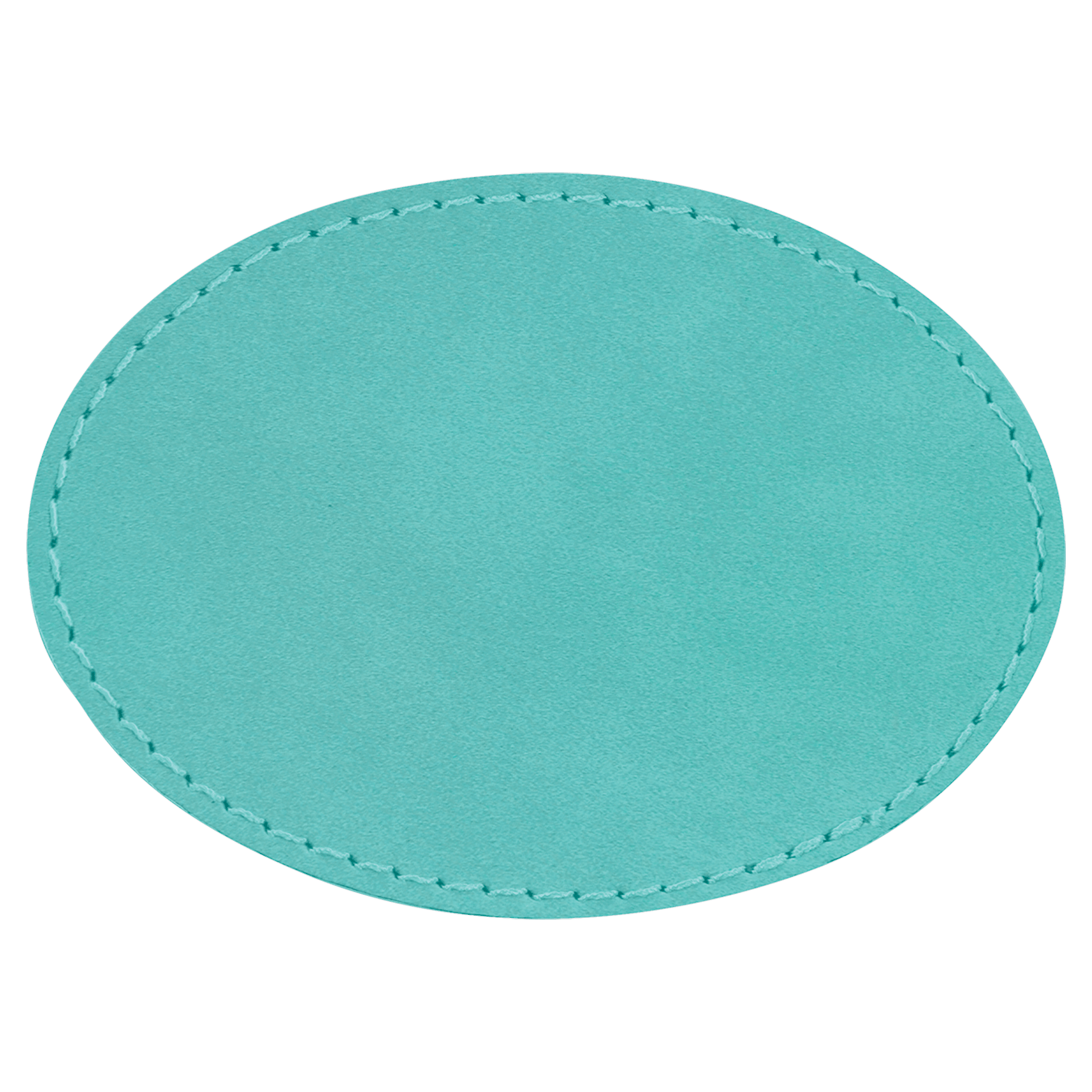 3.5" x 2.5" Oval Teal Leatherette Patch with Adhesive