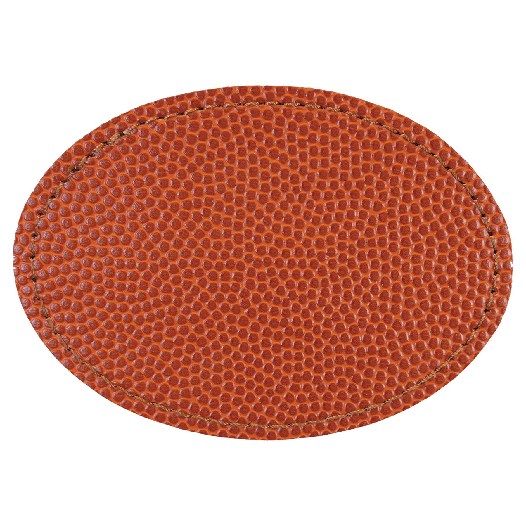 3.5" x 2.5" Oval Basketball Leatherette Patch with Adhesive