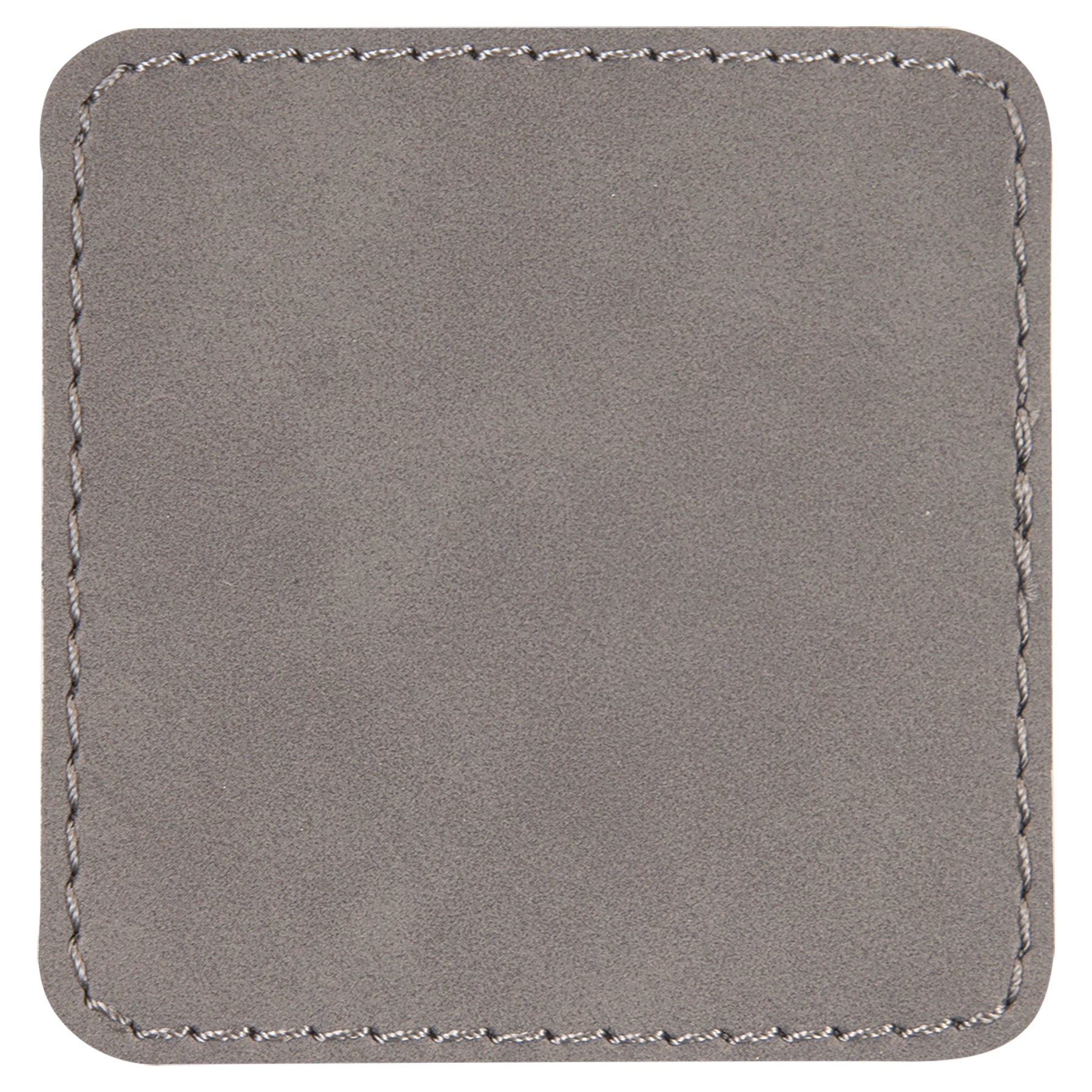 2.5" x 2.5" Square Gray Leatherette Patch with Adhesive