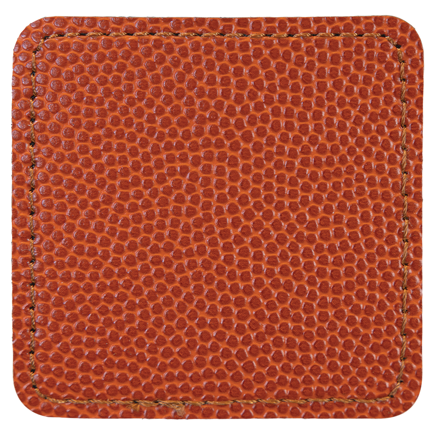 2.5" x 2.5" Square Basketball Leatherette Patch w/Adhesive