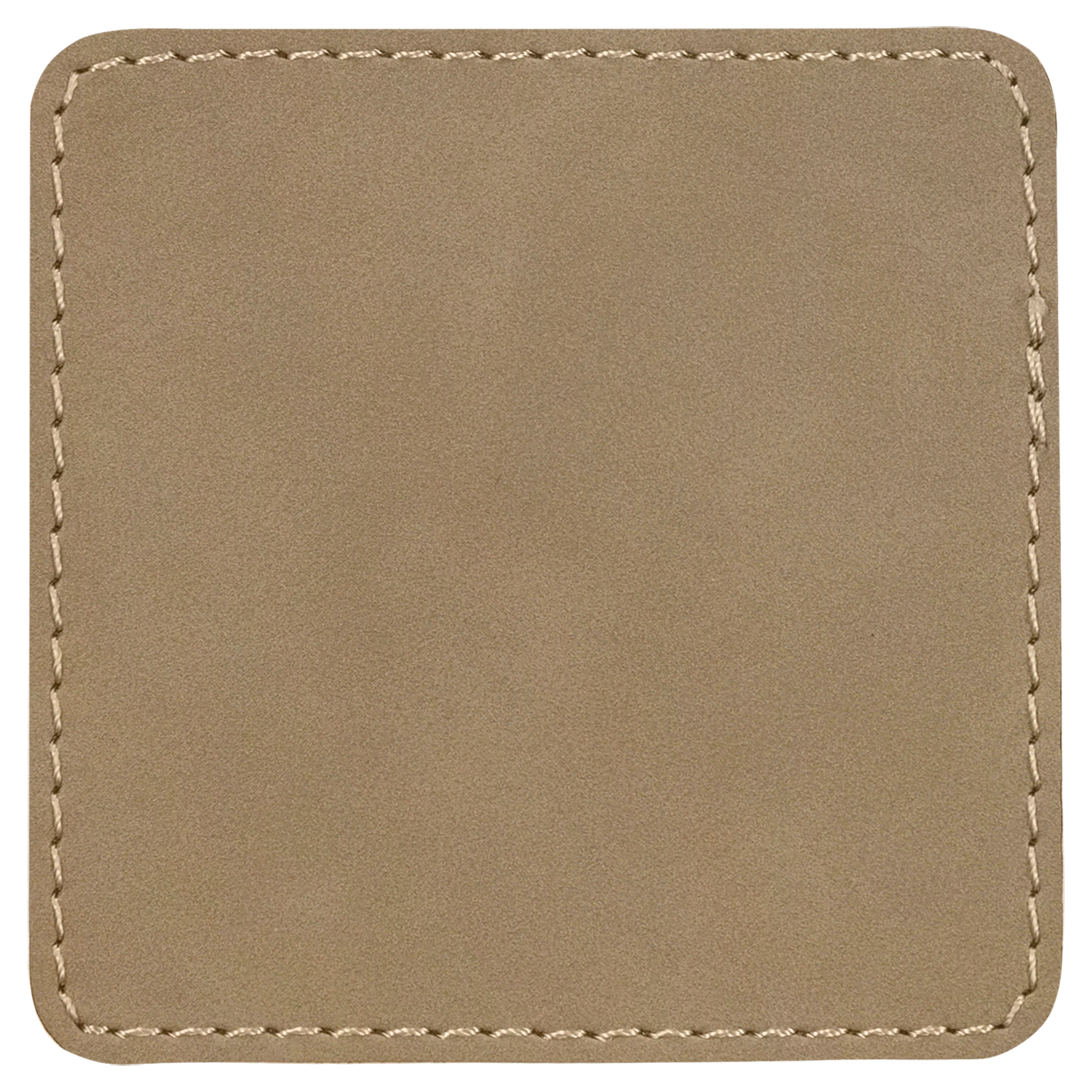 3" x 3" Square Light Brown Leatherette Patch with Adhesive