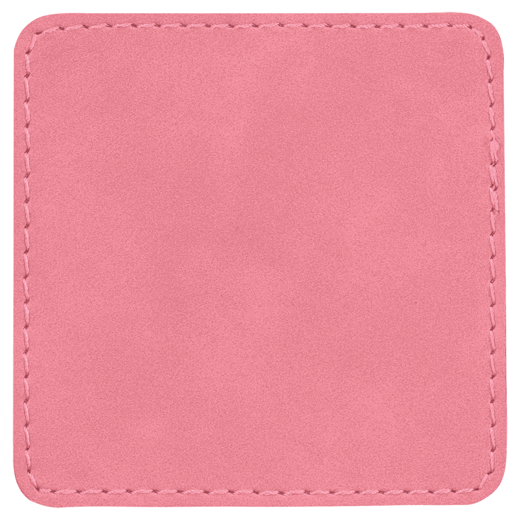 3" x 3" Square Pink Leatherette Patch with Adhesive