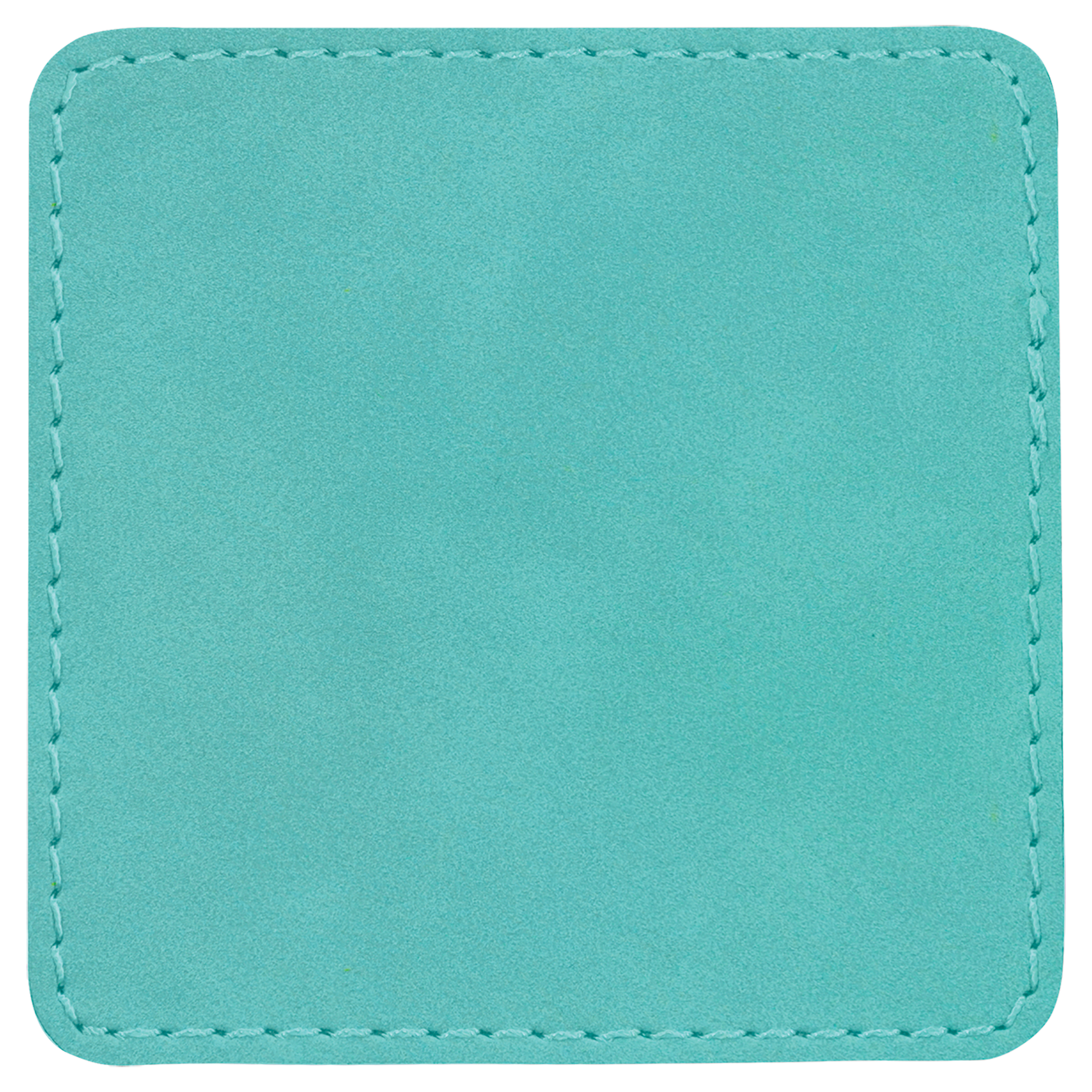 3" x 3" Square Teal Leatherette Patch with Adhesive