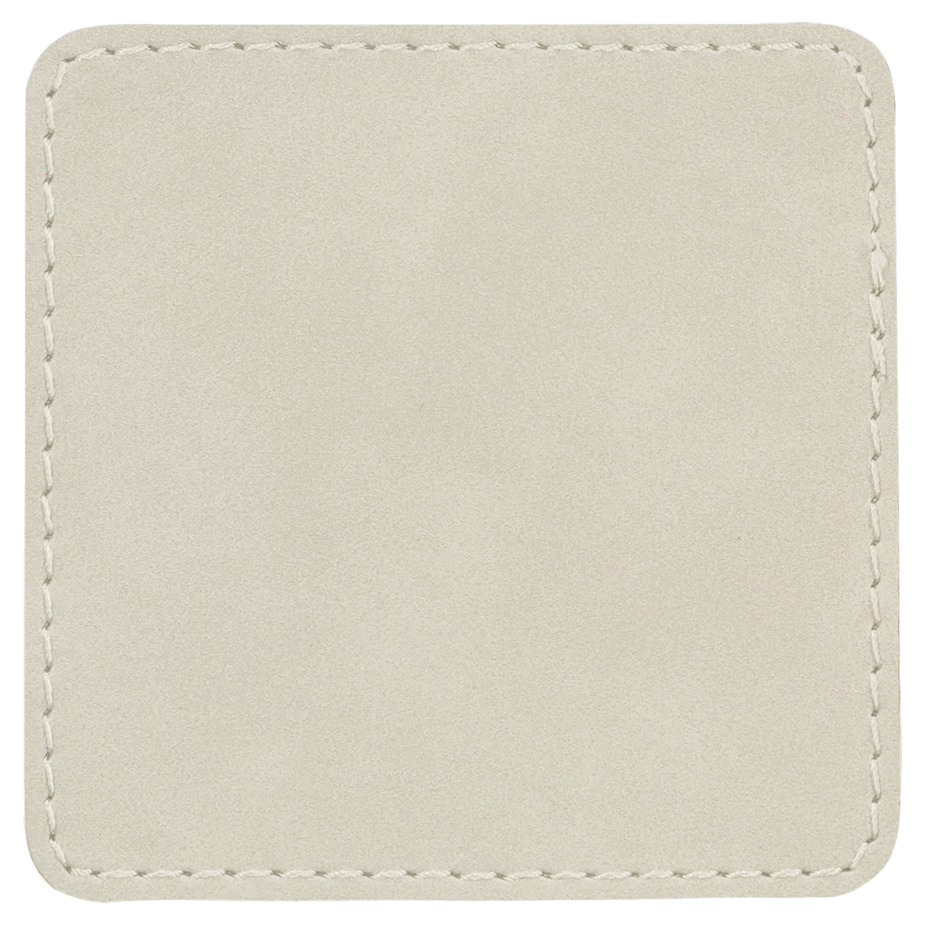 3" x 3" Square White Leatherette Patch with Adhesive