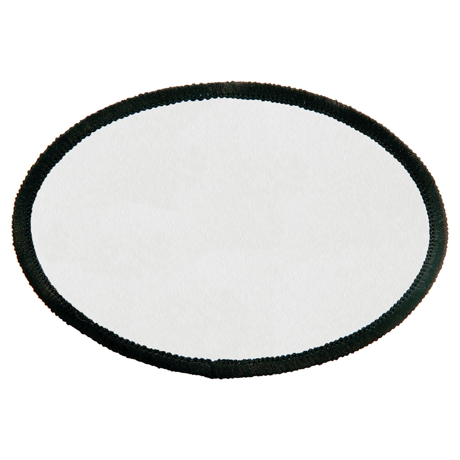 3" x 2" Oval Sublimatable Patch with Adhesive & Black Border