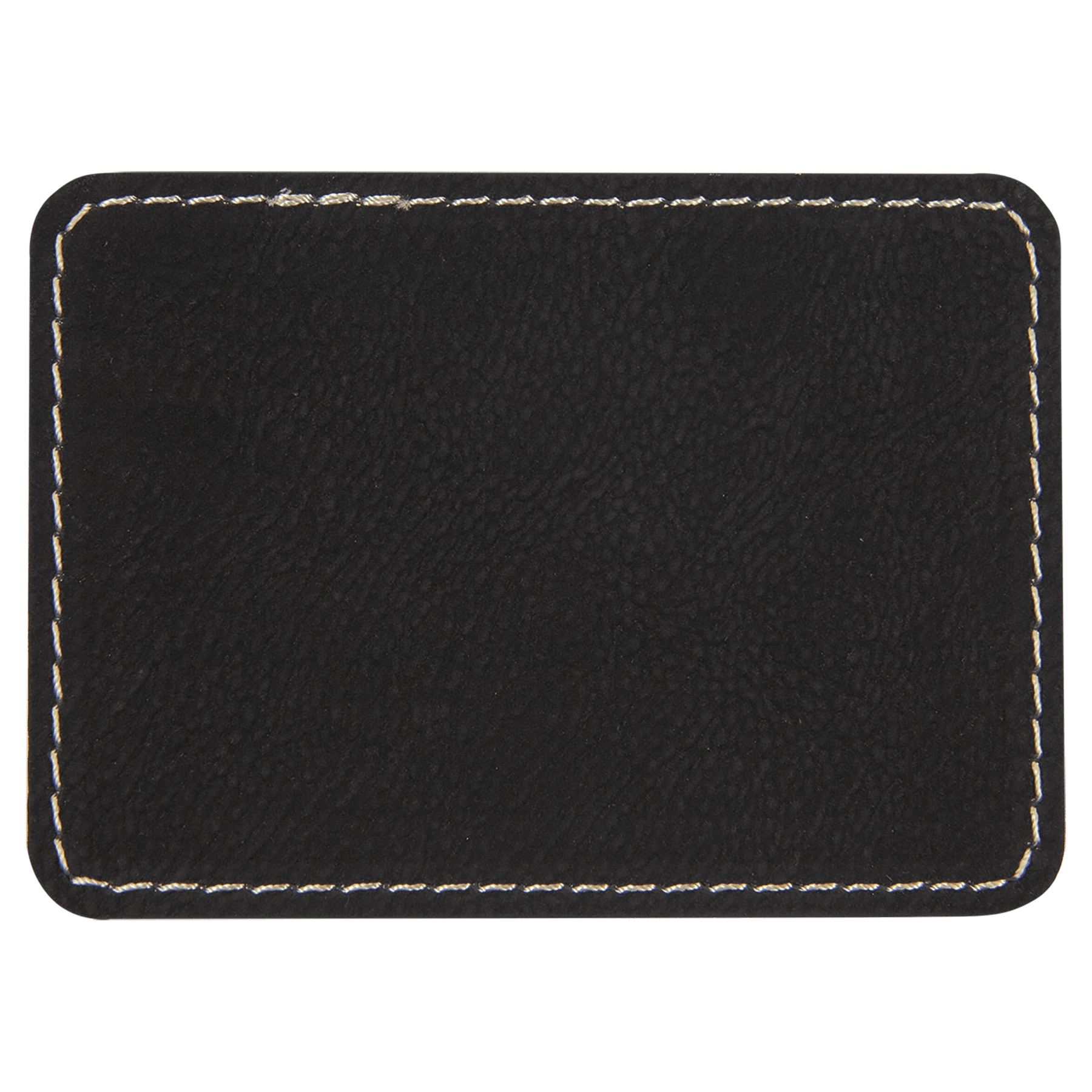 Rectangle Black/Gold Leatherette Patch with Adhesive