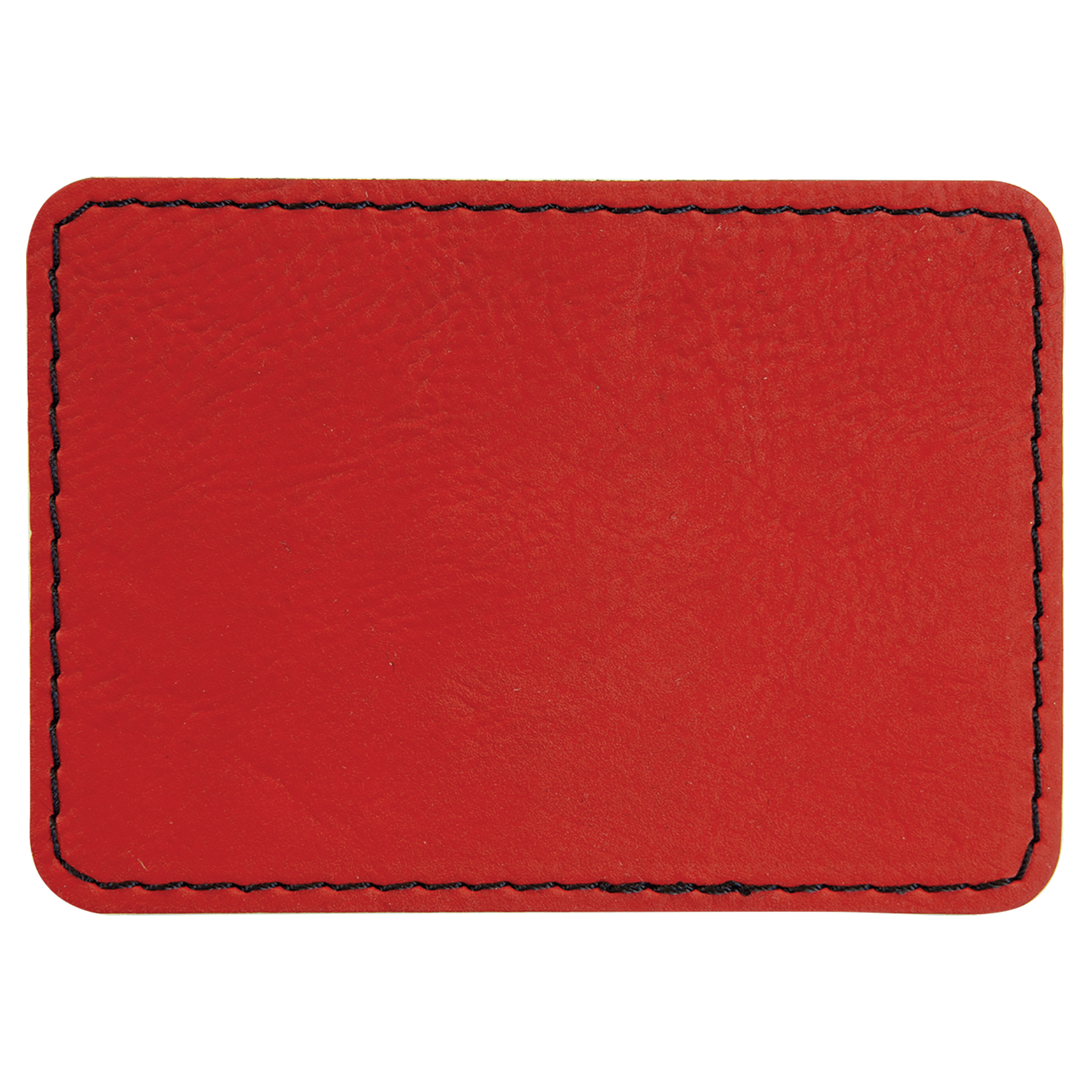 3.5" x 2.5" Rectangle Red Leatherette Patch with Adhesive