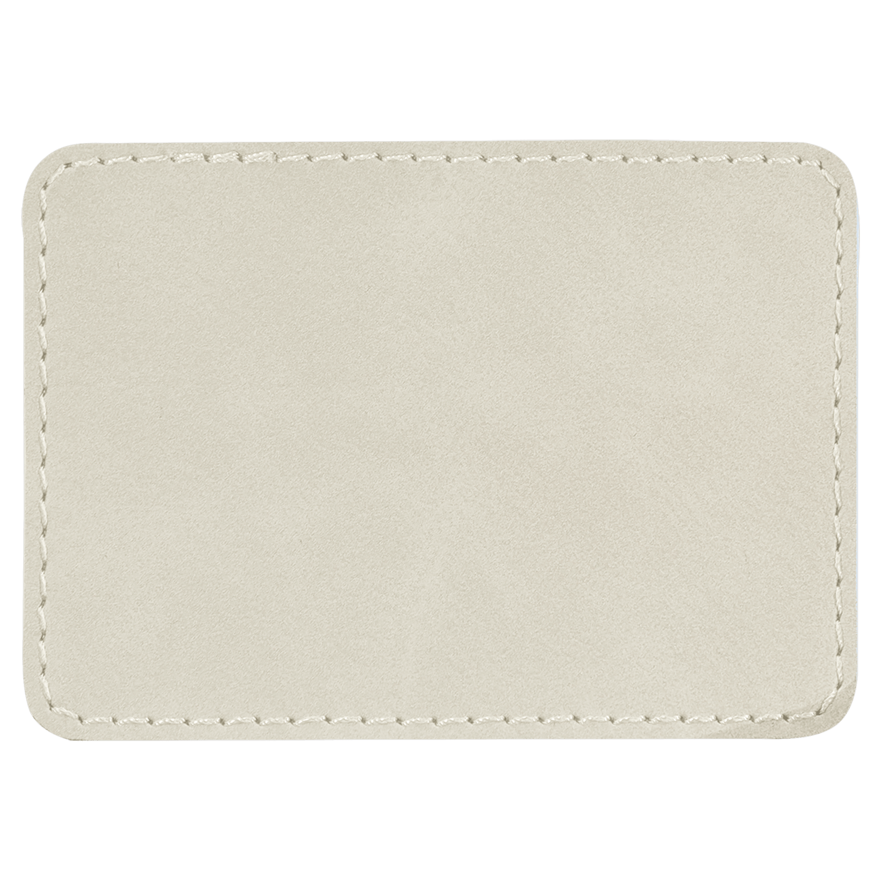 3.5" x 2.5" Rectangle White Leatherette Patch with Adhesive