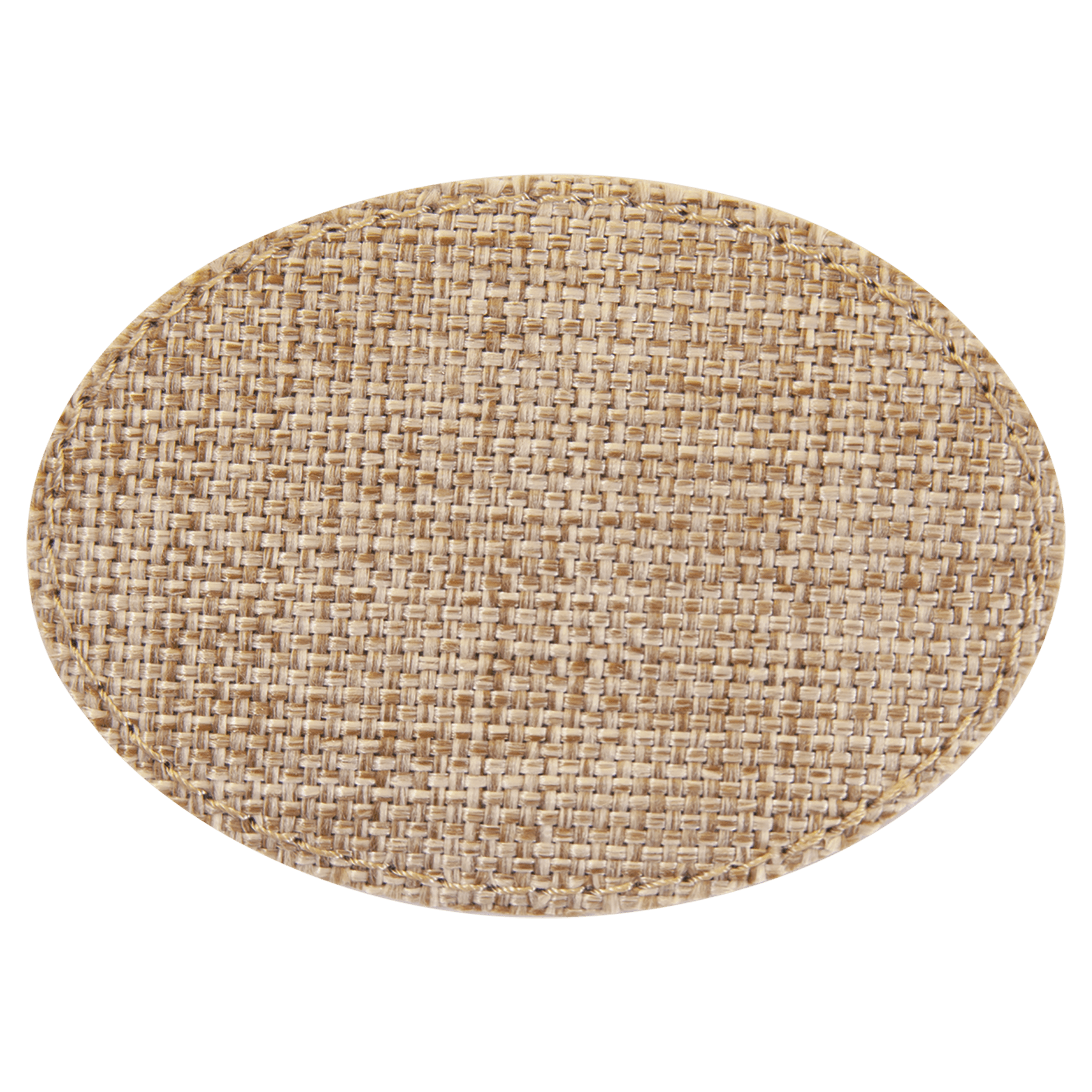 3.5" x 2.5" Oval Burlap Sublimatable Patch with Adhesive