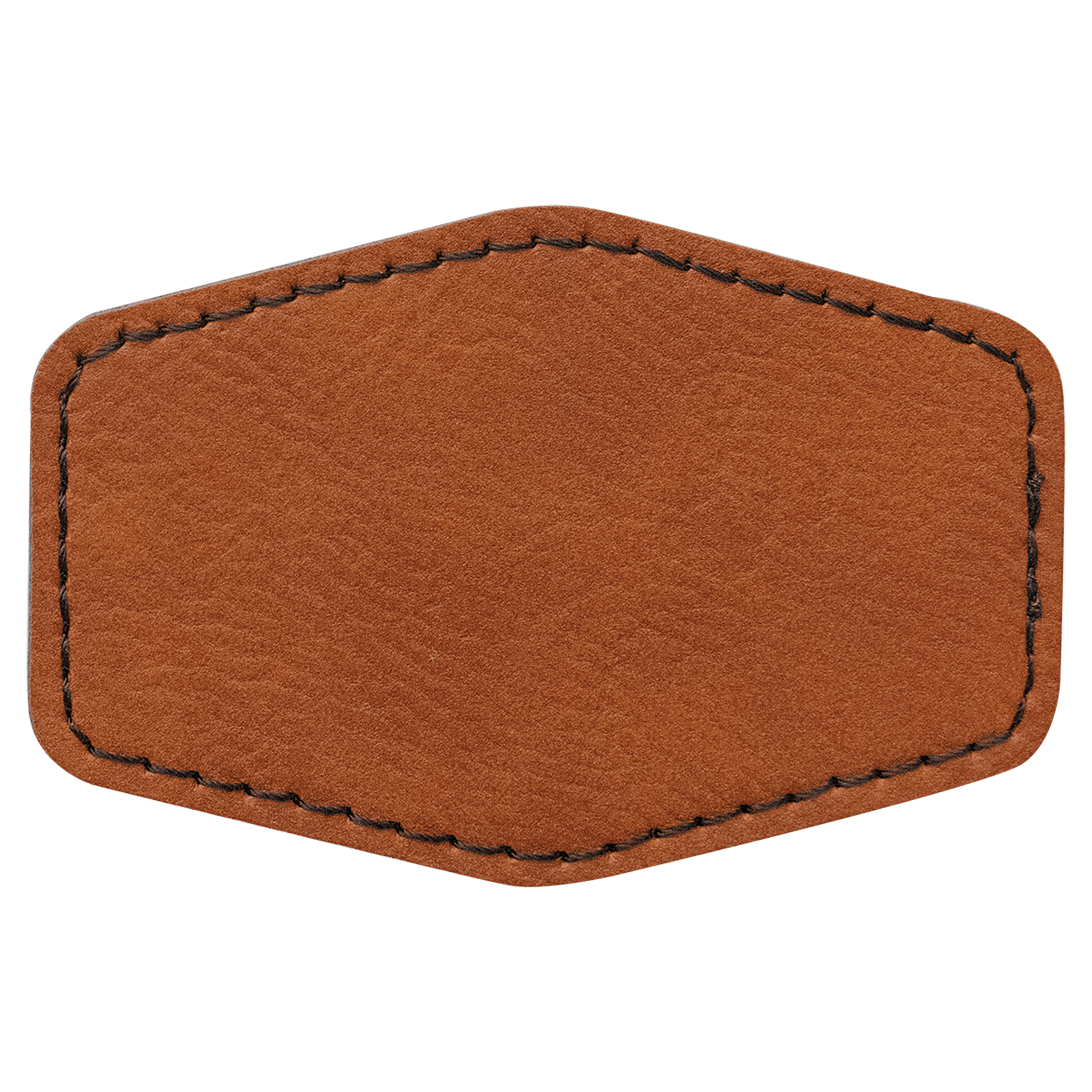 3" x 2" Hex Rawhide Leatherette Patch with Adhesive
