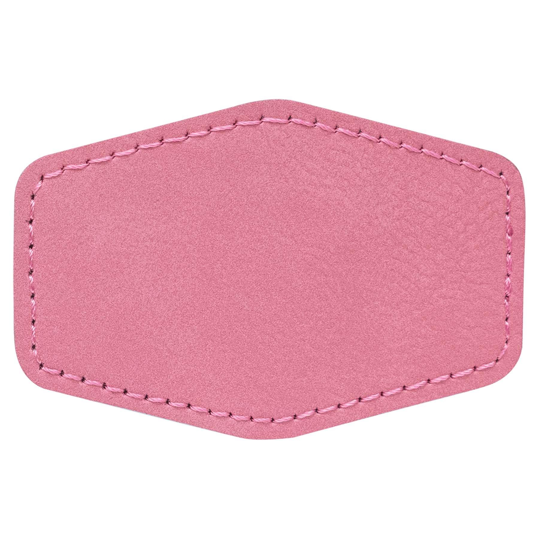 3" x 2" Hex Pink Leatherette Patch with Adhesive