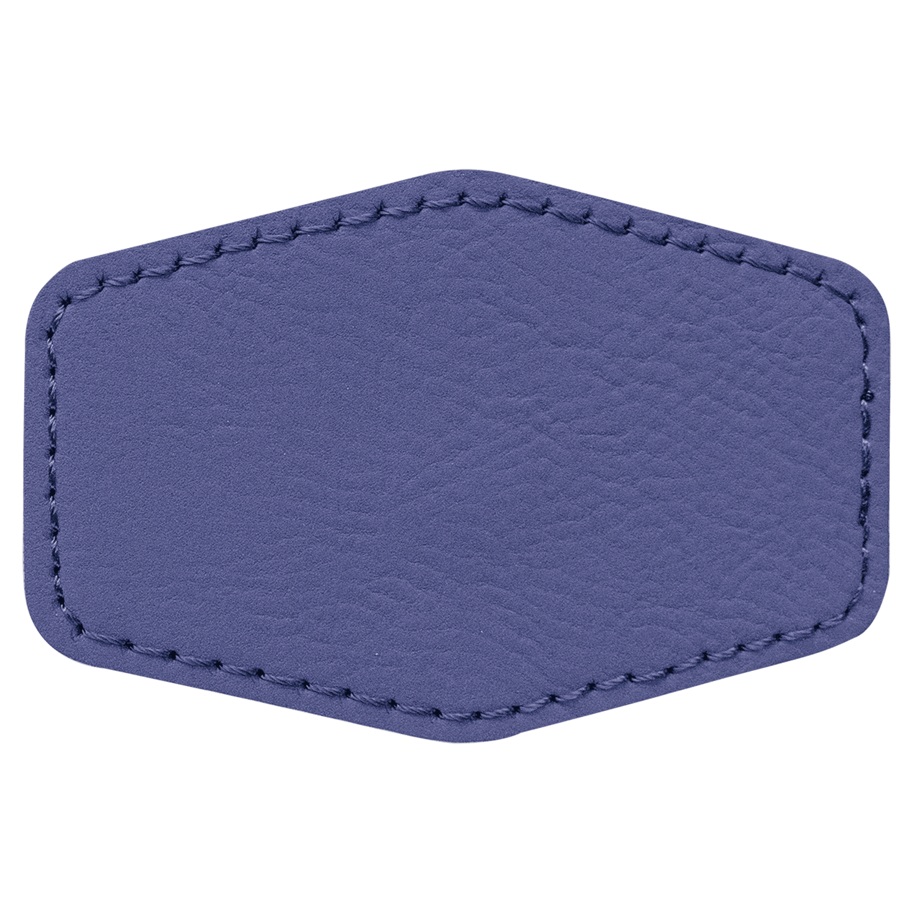 3" x 2" Hex Purple Leatherette Patch with Adhesive