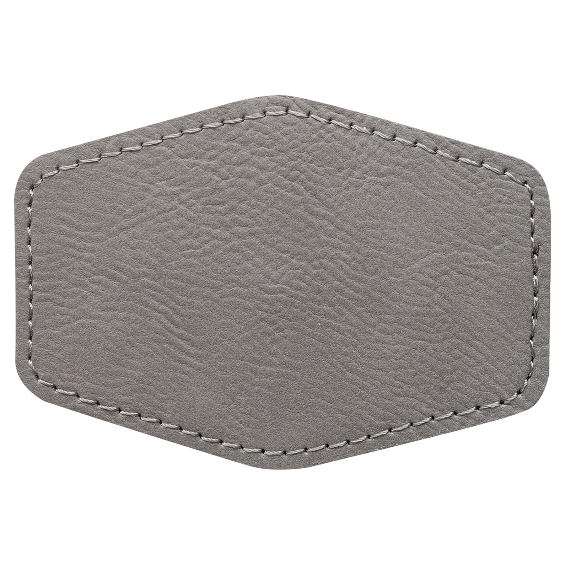 3.5" x 2.5" Hex Gray Leatherette Patch with Adhesive